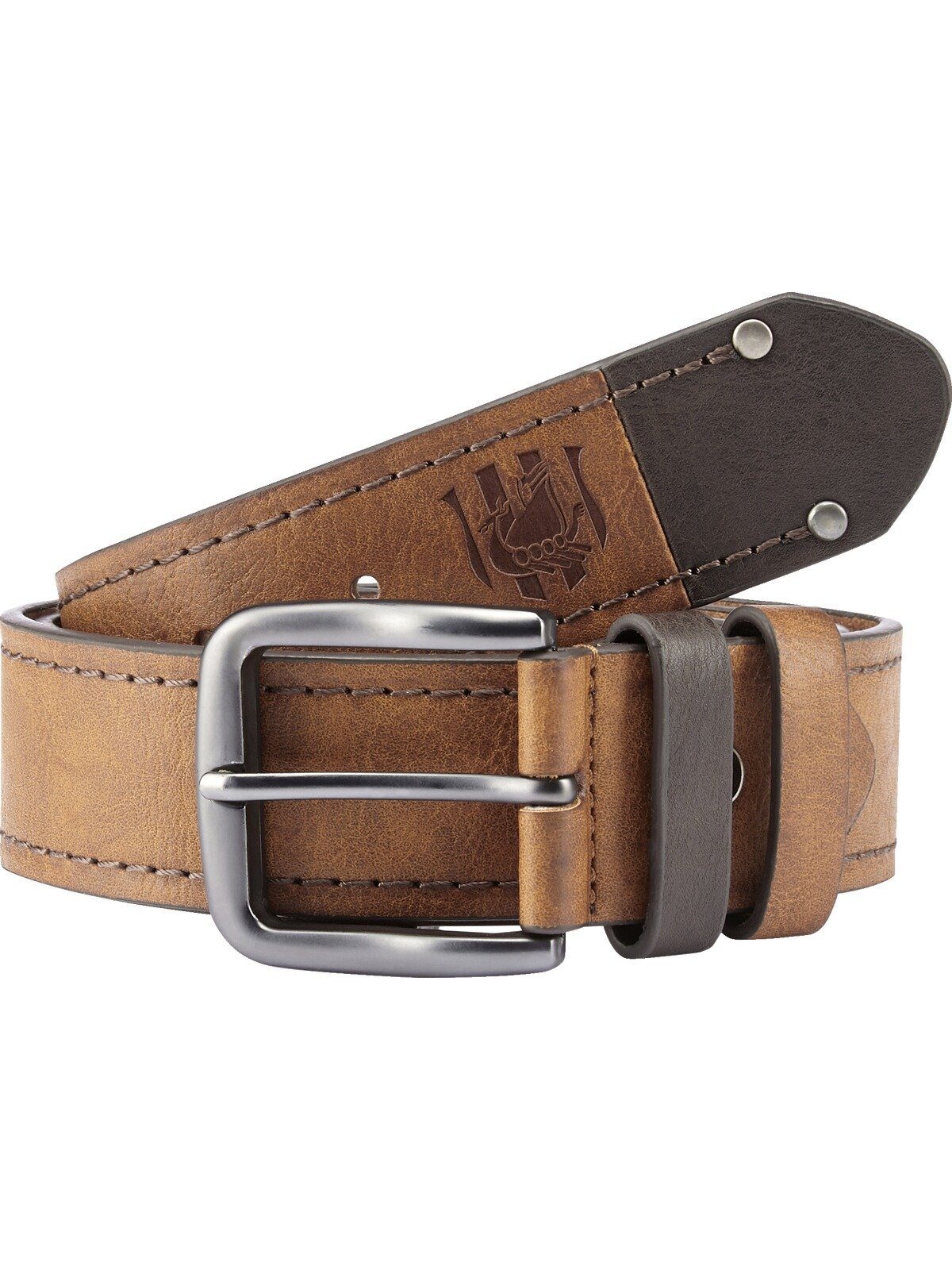 Jan Vanderstorm Ledergürtel BORAK (1-St) mit Prägung und Ziernähten günstig online kaufen