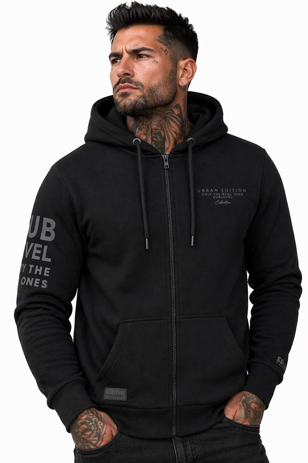 SUBLEVEL Kapuzenpullover Herren mit Reißverschluss Zipper Hoody Jacke Super Soft S-XXL Perfekte Passform Hochwertige Verarbeitung, Angenehm weich & bequem