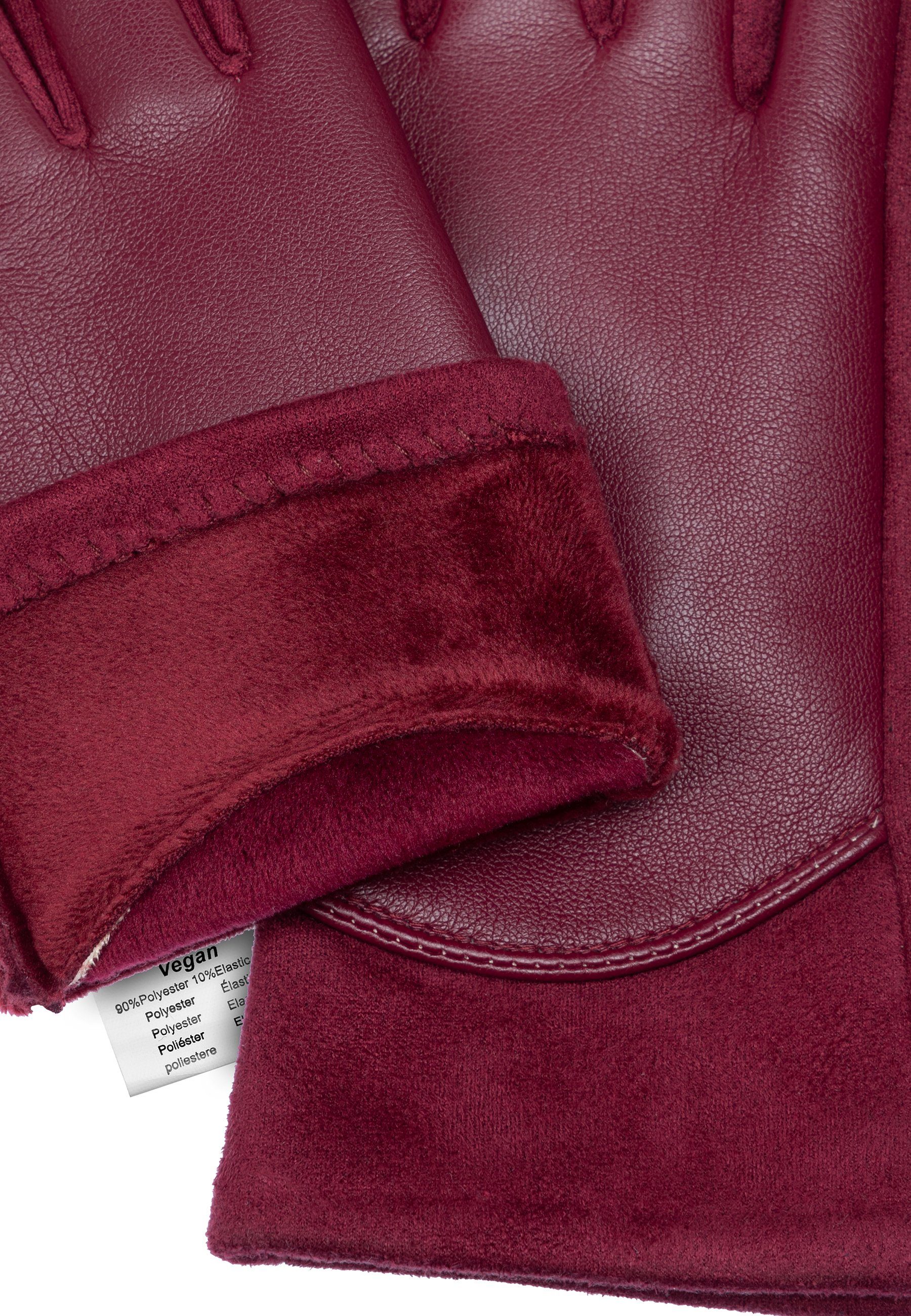 Caspar Strickhandschuhe GLV016 klassisch elegante weinrot Damen Handschuhe uni