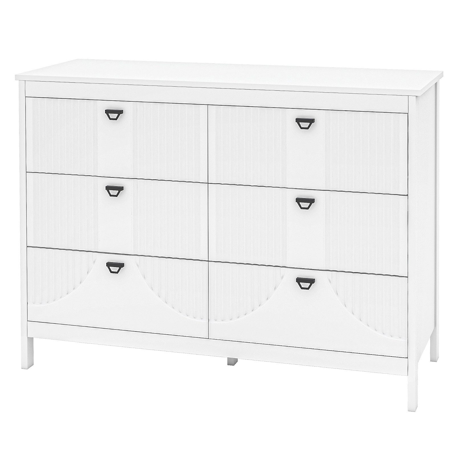 KOMFOTTEU Kommode, Beistellschrank Sideboard mit 6 Schubladen