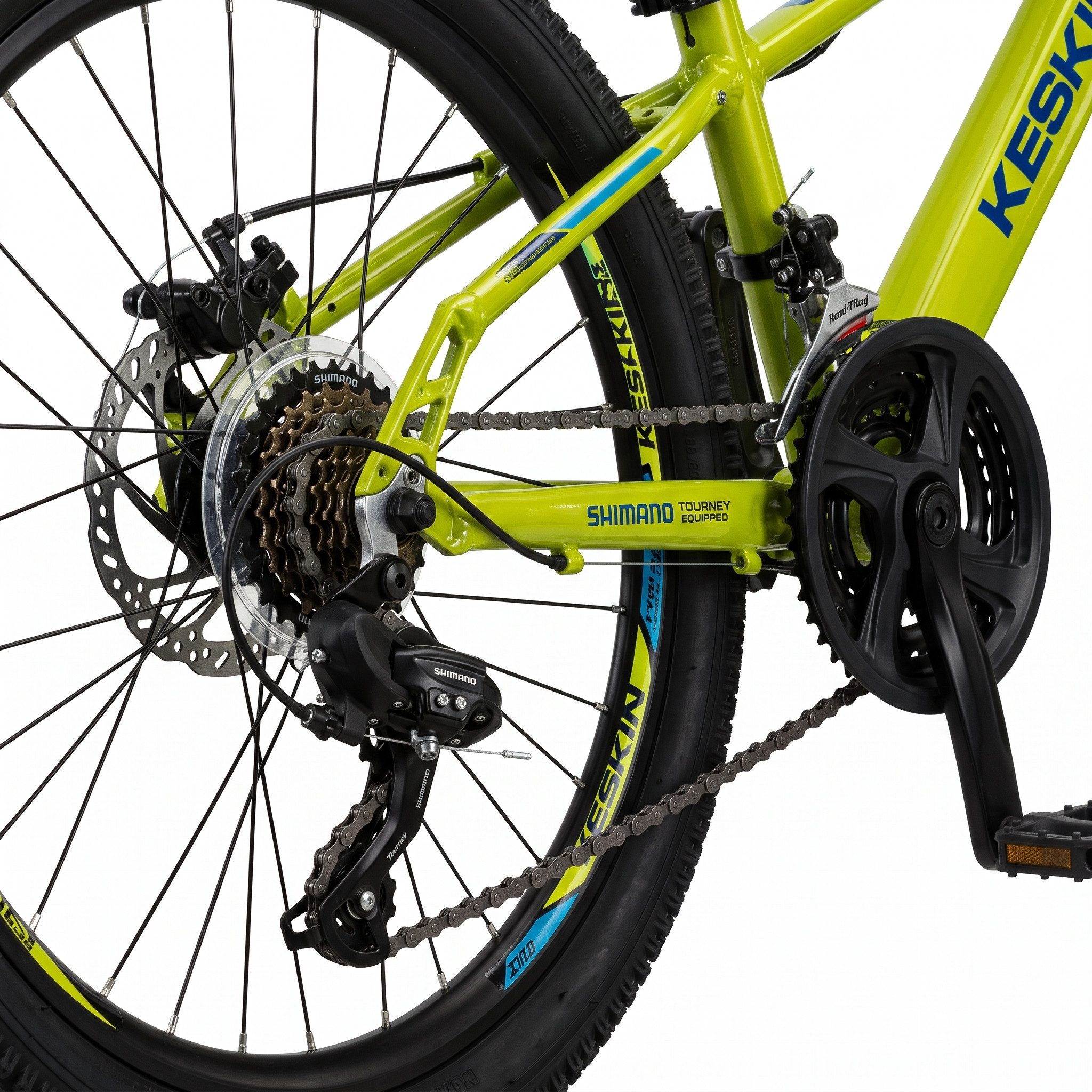 Keskin eBike Kinderfahrrad Keskin MTB1 – 20 Zoll Mountainbike – leichter Aluminium-Rahmen, 21 Gang Shimano RD-TY300D/RV100 Schaltwerk, Kettenschaltung, (Aluminiumrahmen, mechanischen Scheibenbremsen), mit 20"x 2,35" Luftreifen ideal für Gelände und Alltag