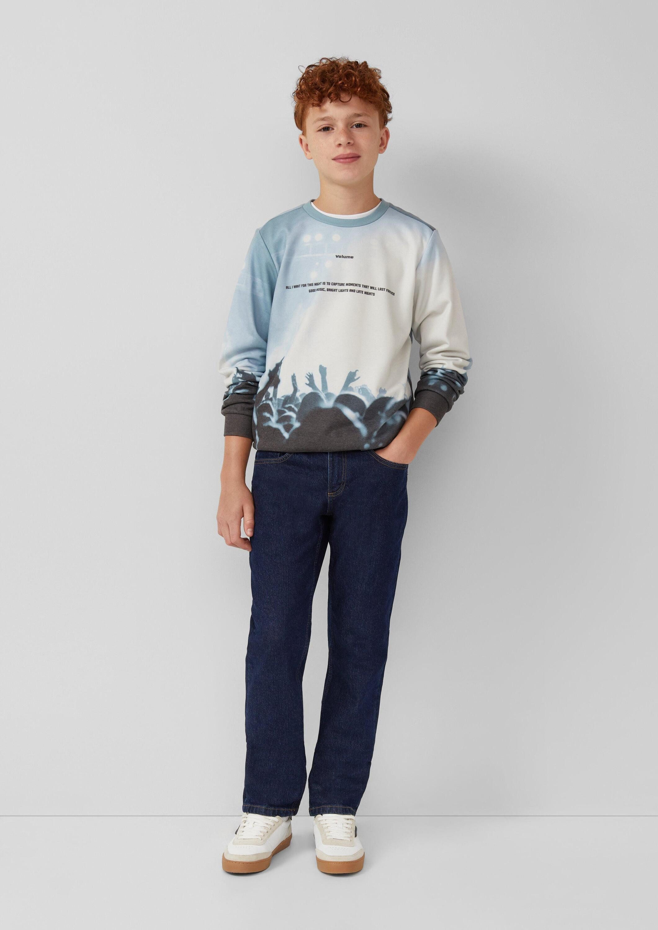 s.Oliver Sweatshirt Sweatshirt Sweatshirt aus Baumwollmix mit All-over-Print – Bild 3 von 4