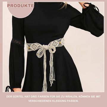 Daisred Taillengürtel Damen Taillengürtel Gürtel für KleidMakramee Hüftgürtel