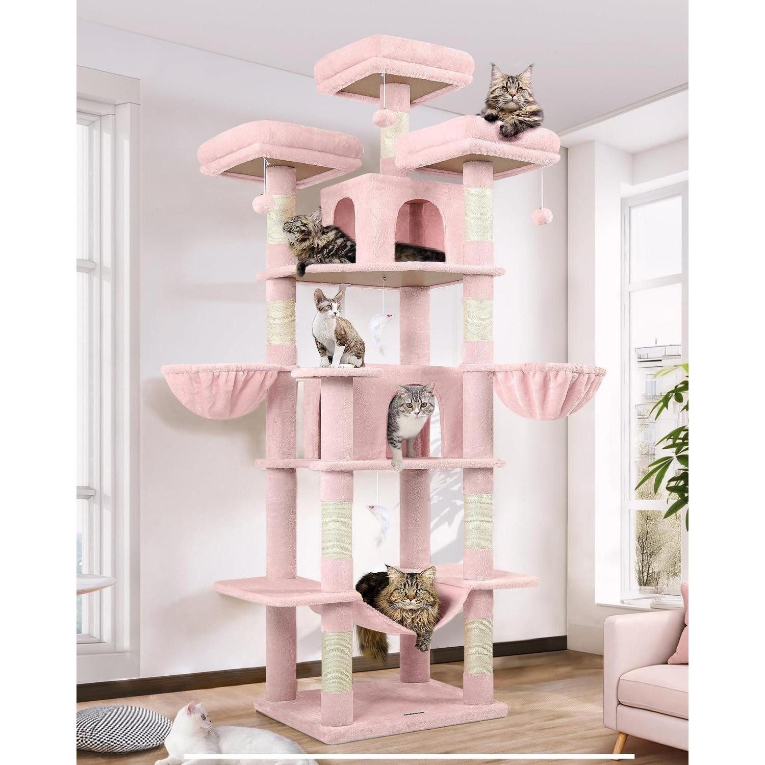 LuxusKollektion Kratzbaum Kratzbaum XXL Rosa mit Hängematte