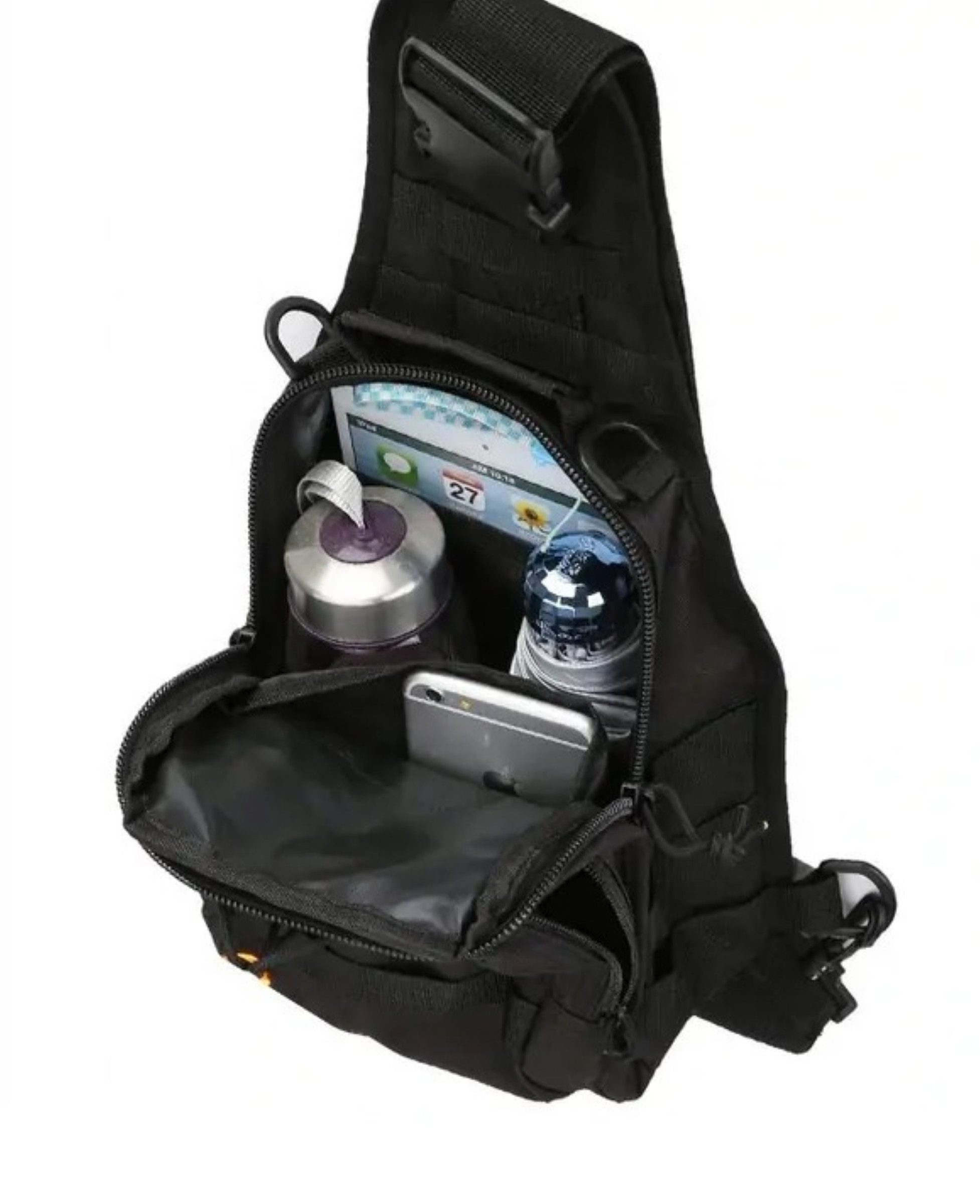 Foxter Umhängetasche Umhängetasche Militär Ein-Schulter Rucksack Tasche XXL MOLLE FOXTER (Militärischer Rucksack mit verstellbarem Schultergurt für Outdoor, Militär Sling Bag Ein-Schulter Rucksack mit MOLLE System aus 600D), Robuste XXL Taktische Tasche wasserabweisend 18L mit Klettfläche