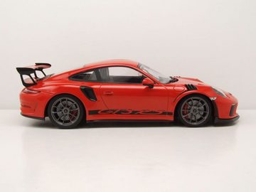 Minichamps Modellauto Porsche 911 GT3 RS (991.2) 2019 lava orange mit platinum Felgen Modell, Maßstab 1:18