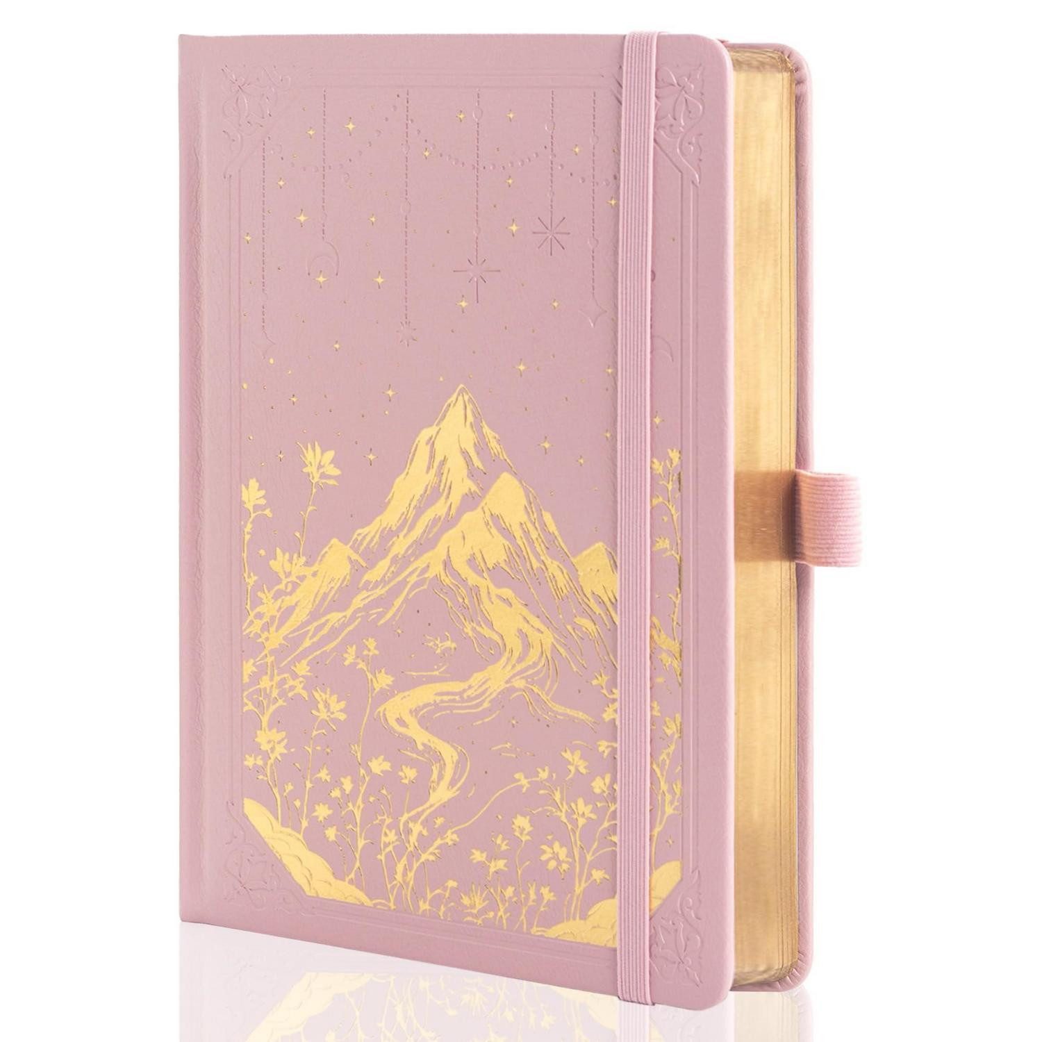 LuxusKollektion Notizbuch Notizbuch A5 Liniert Rosa Gold Schnittkanten Ästhetisch