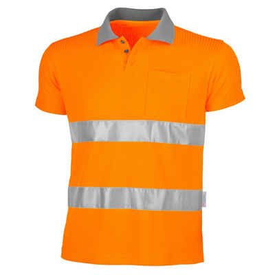 QUALITEX HIGH QUALITY WORKWEAR Poloshirt signalfarbenes Polo-Shirt für PROfessionals aus Mischgewebe (1-tlg) Warnschutz-Arbeitsshirt - Atmungsaktiv - Strapazierfähig - Reflektion