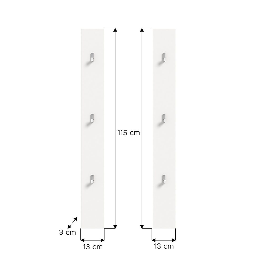 xonox.home Garderobenhalter ProjektX Wandgarderobe Set mit 2 6 Haken weiß Hoch