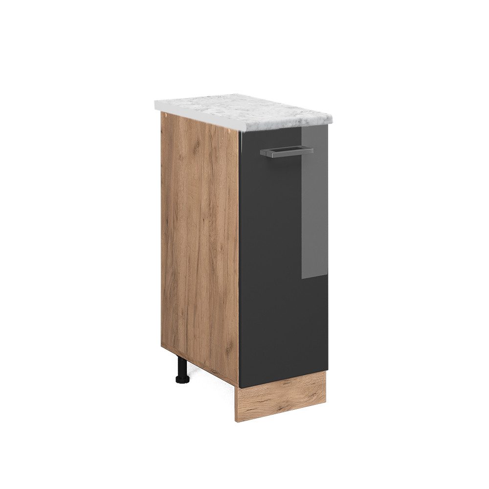 Vicco Apothekerschrank: R-Line Anthrazit Hochglanz/Goldkraft Eiche 30 cm AP günstig online kaufen