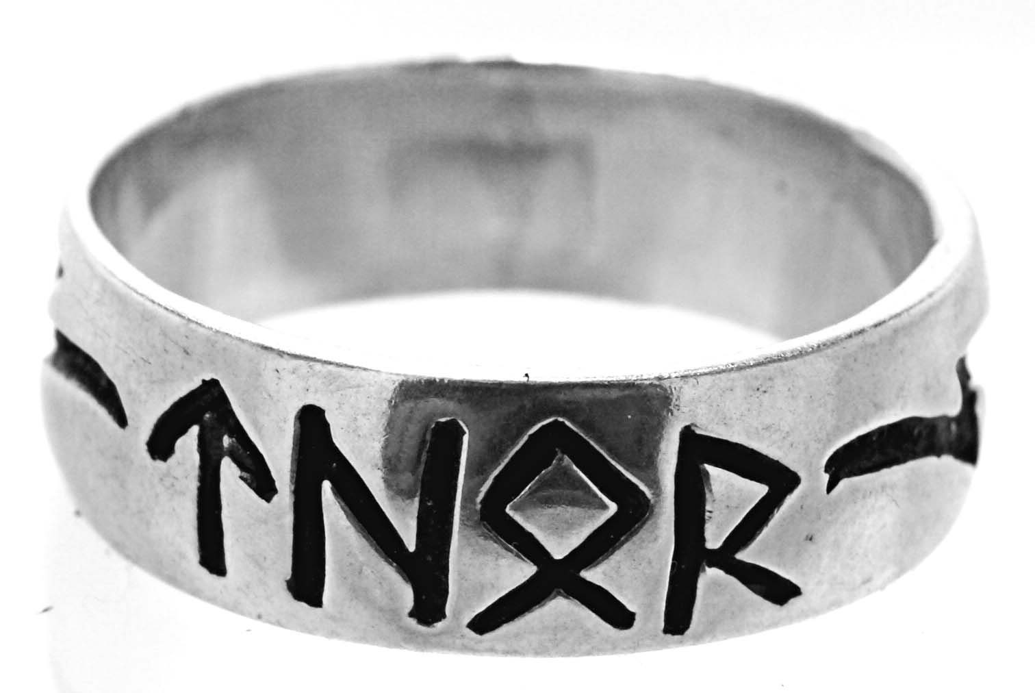 Kiss of Silberring Blitz Donner Gott Runen Gr. 52-78 Fingerring Leather Thor Ring