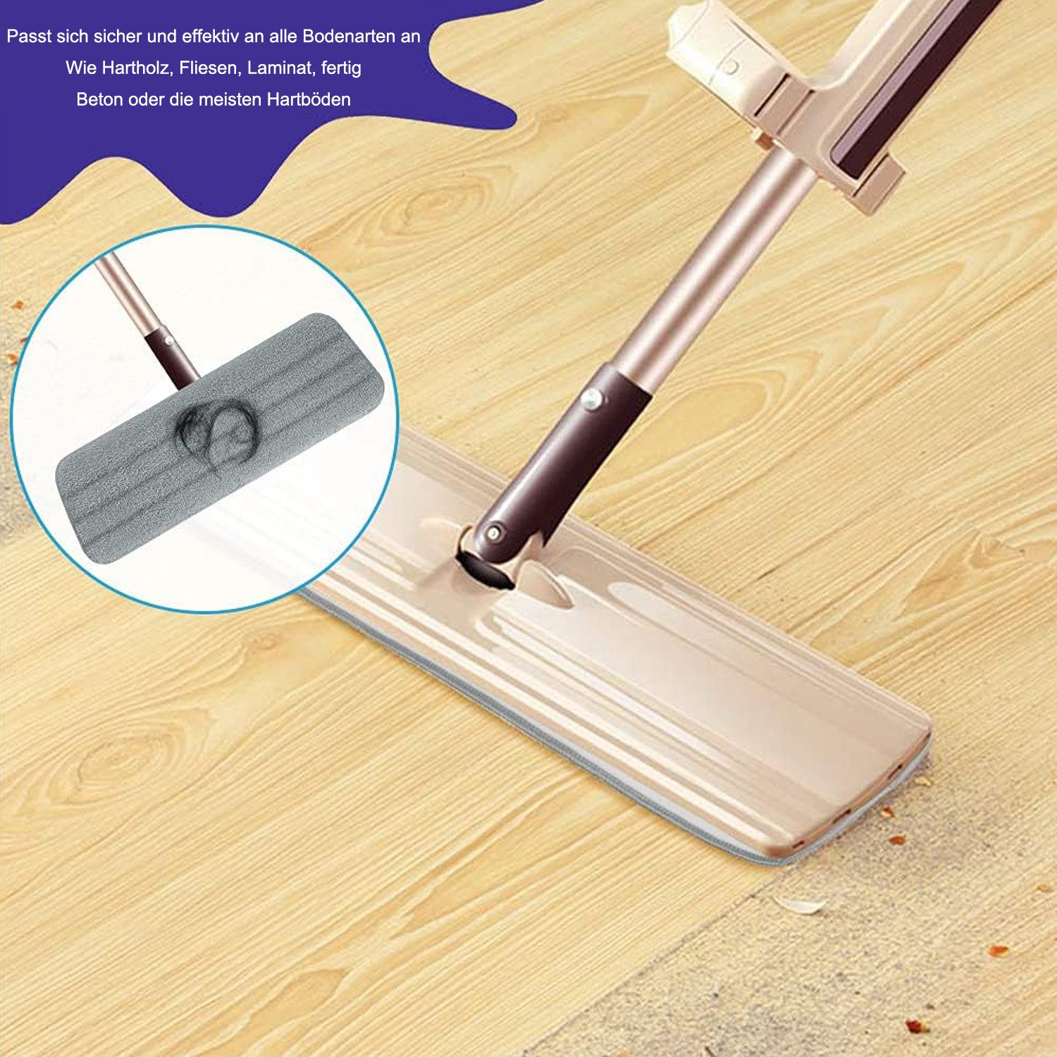 OKWISH 5 Stück Mopp Wischmopp Bezug Pads Bodenwischer Wischtuch Bodentücher Wischbezug (Microfaser, 42x14 cm, nur für Wischmopp mit Klettverschluss, Moppbezug Wischmopp-Bezüge Ersatzbezug Wischpad, für Mop Sprühwischer Wischmopps Bodenwischer Waschbar)