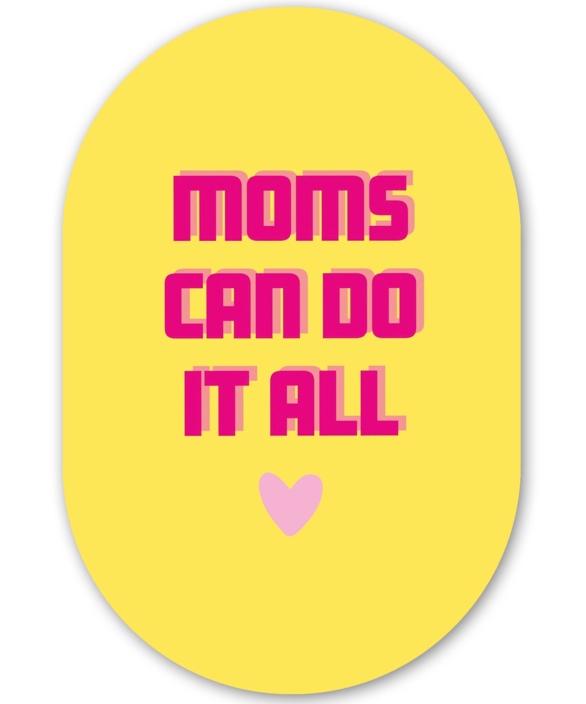 MuchoWow Gemälde Zitat - Mutter - Herz - Rosa, Fotodruck (1 St), Wandbild Oval, Wohnzimmer oder Schlafzimmer Wanddekoration, 40x60 cm