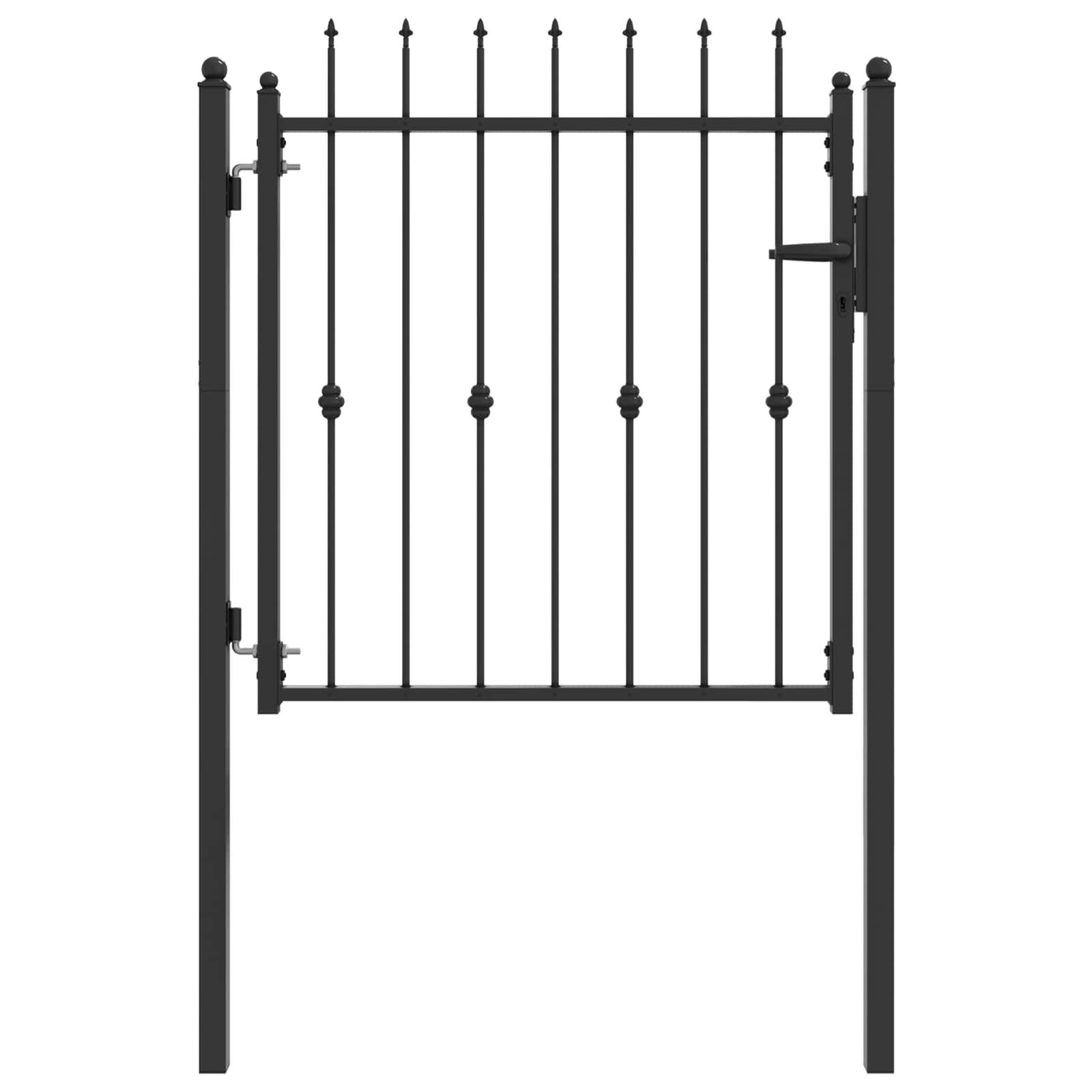 vidaXL Gartentor Zauntor ASTEN 100 x 100 cm Metall Schwarz Abschließbar
