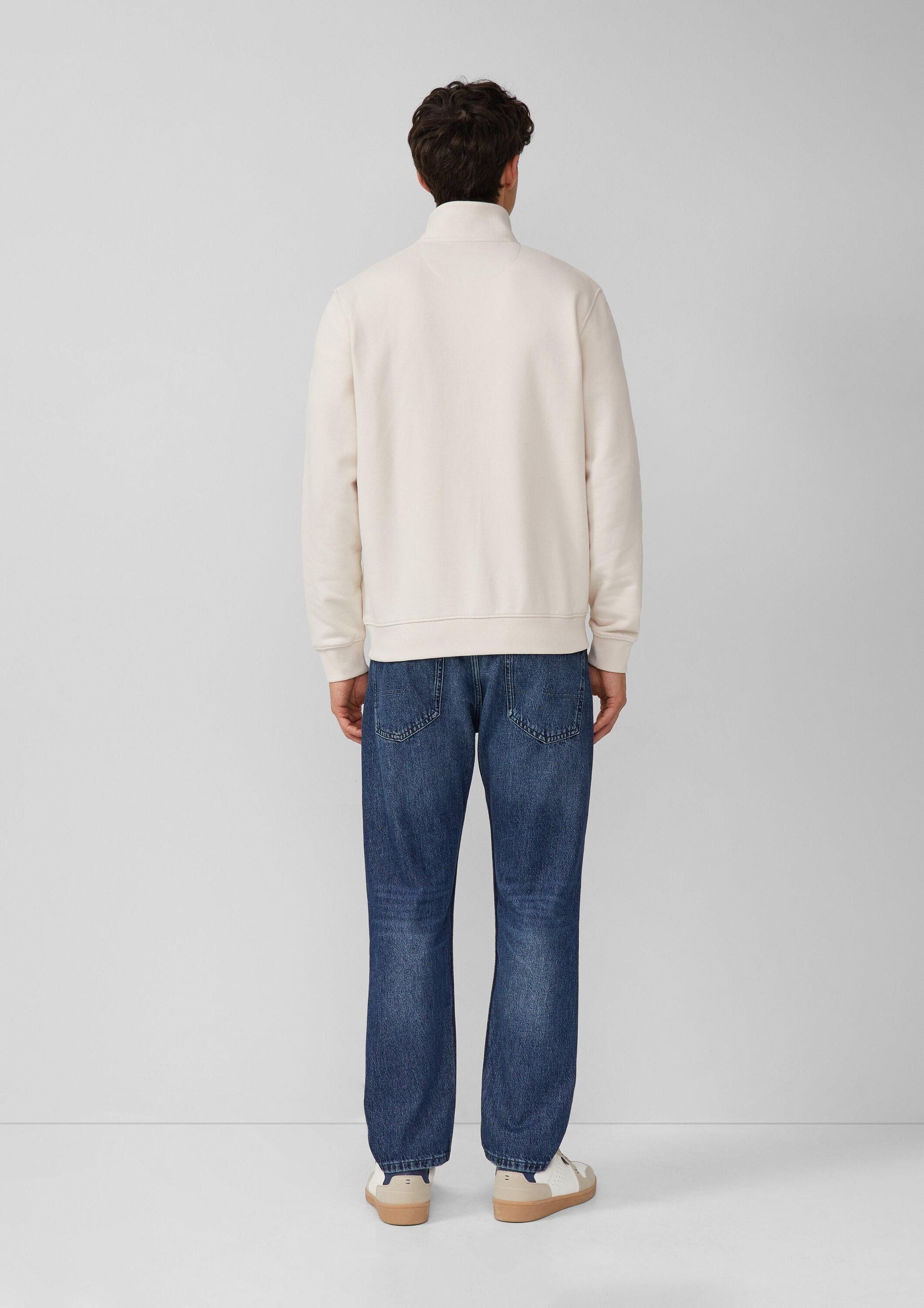 s.Oliver Sweatjacke Sweatshirt Jacke Sweatjacke mit Stehkragen und Logo-Det günstig online kaufen