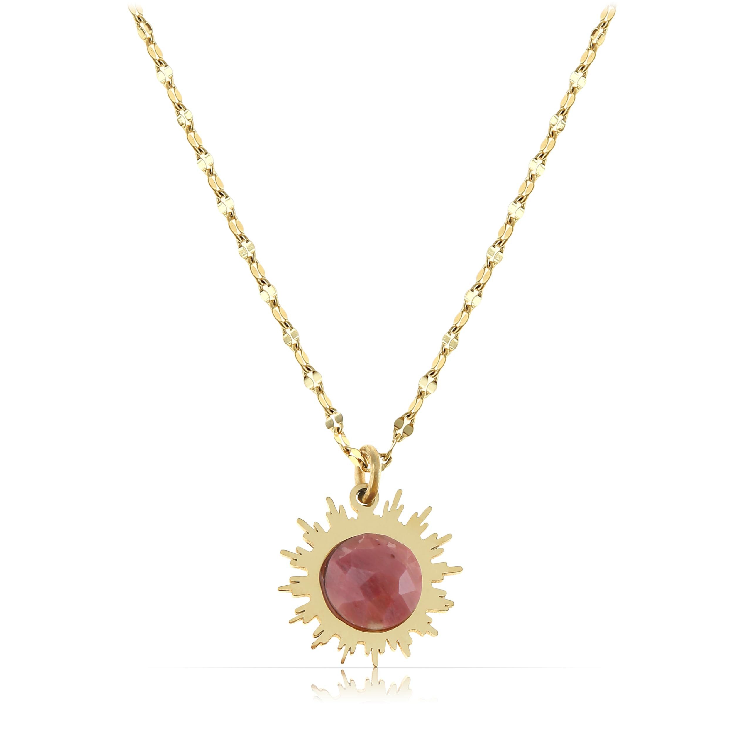 Made by Nami Kette mit Anhänger mit Sonne Anhänger und Edelstein aus Chirur günstig online kaufen