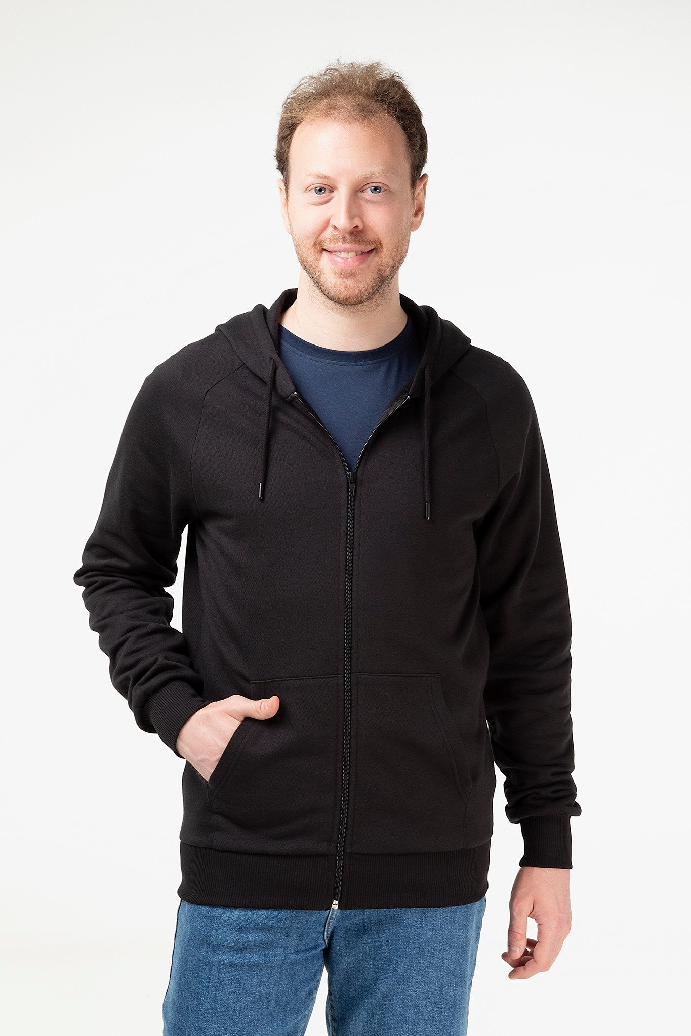 Evermind Kapuzennickijacke Unisex Kapuzenjacke aus Bio-Baumwolle – fair produziert & nachhaltig