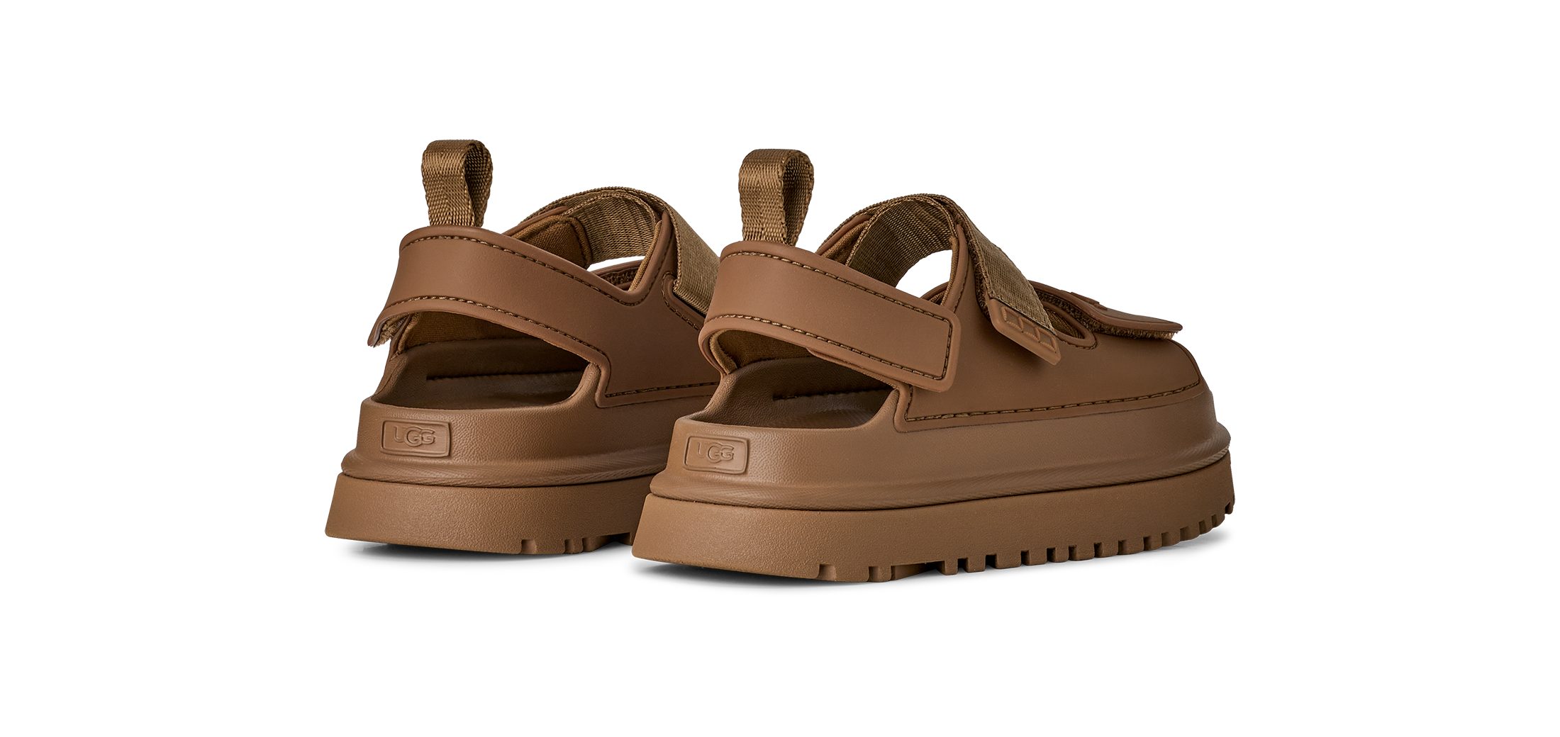 UGG K GOLDENGLOW Badesandale, Sommerschuh, Poolslides, Plateauabsatz, mit Klettverschluss