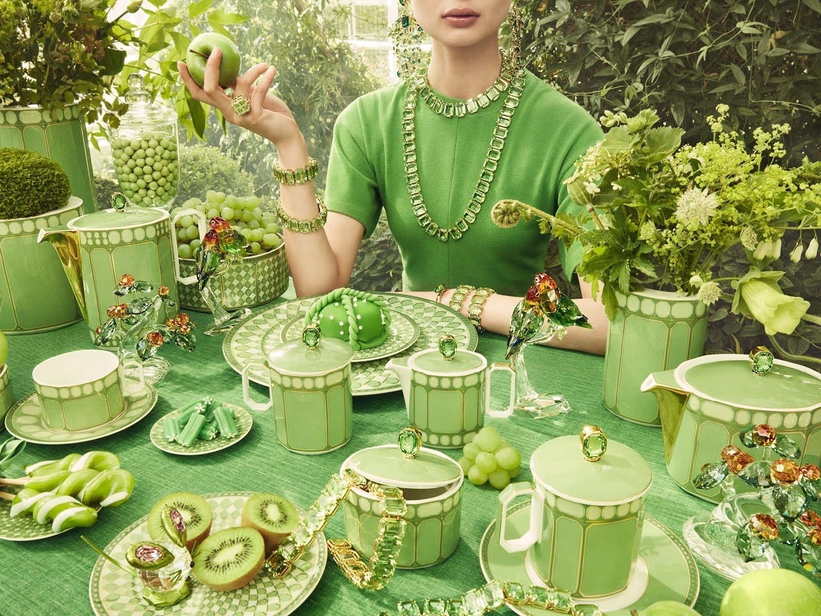 Swarovski Tasse Fern Teetasse 2tlg., Porzellan, Tassen