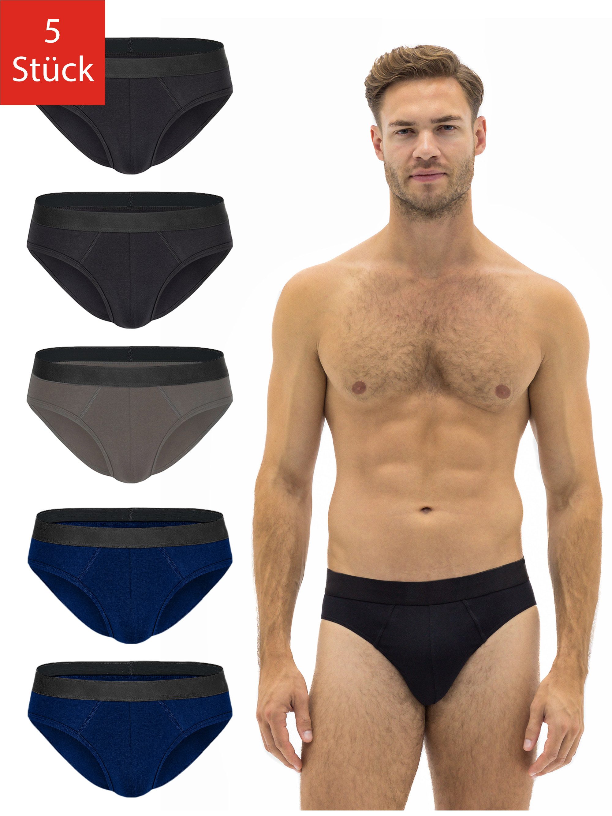Barrio 13 Slip Herren Підштанники aus Baumwolle (Packung, 5-St., 5er-Pack) Männer Unterwäsche mit elastischem Komfortbund