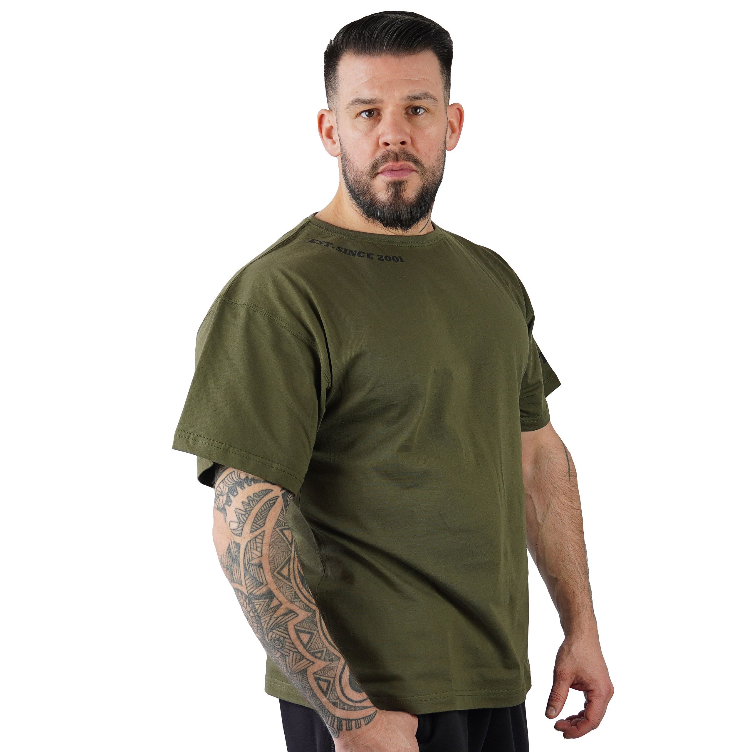 BRACHIAL THE LIFESTYLE COMPANY T-Shirt Brachial T-Shirt "Gym" military green/schwarz