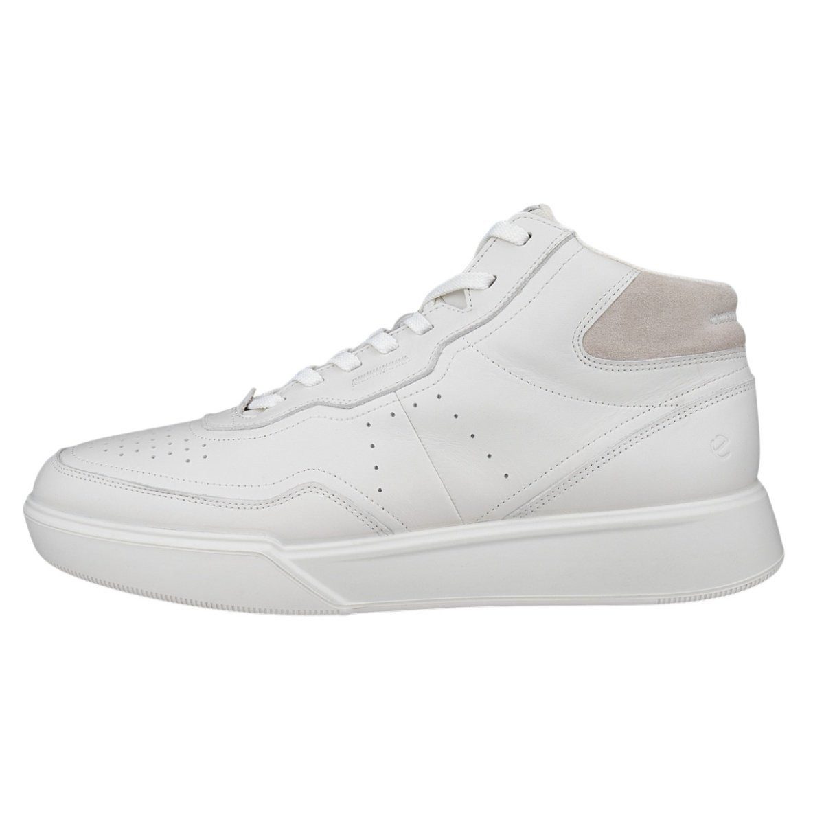 Ecco Alltag-Travelschuhe Street Court High-Top (Premium-Leder) weiss Herren günstig online kaufen