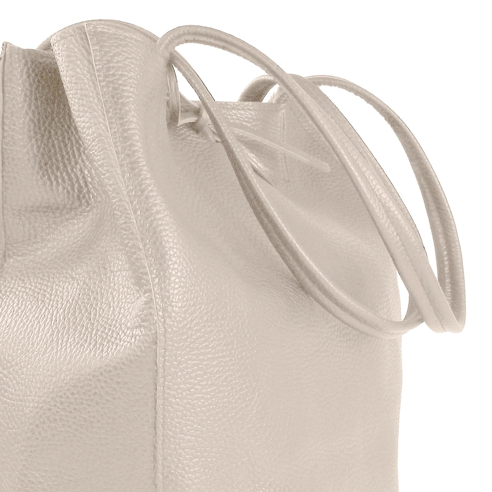 Toscanto Schultertasche Toscanto Damen Shopper Schultertasche (Schultertasche), Damen Shopper, Schultertasche Leder, beige ca. 28cm x ca. 35cm
