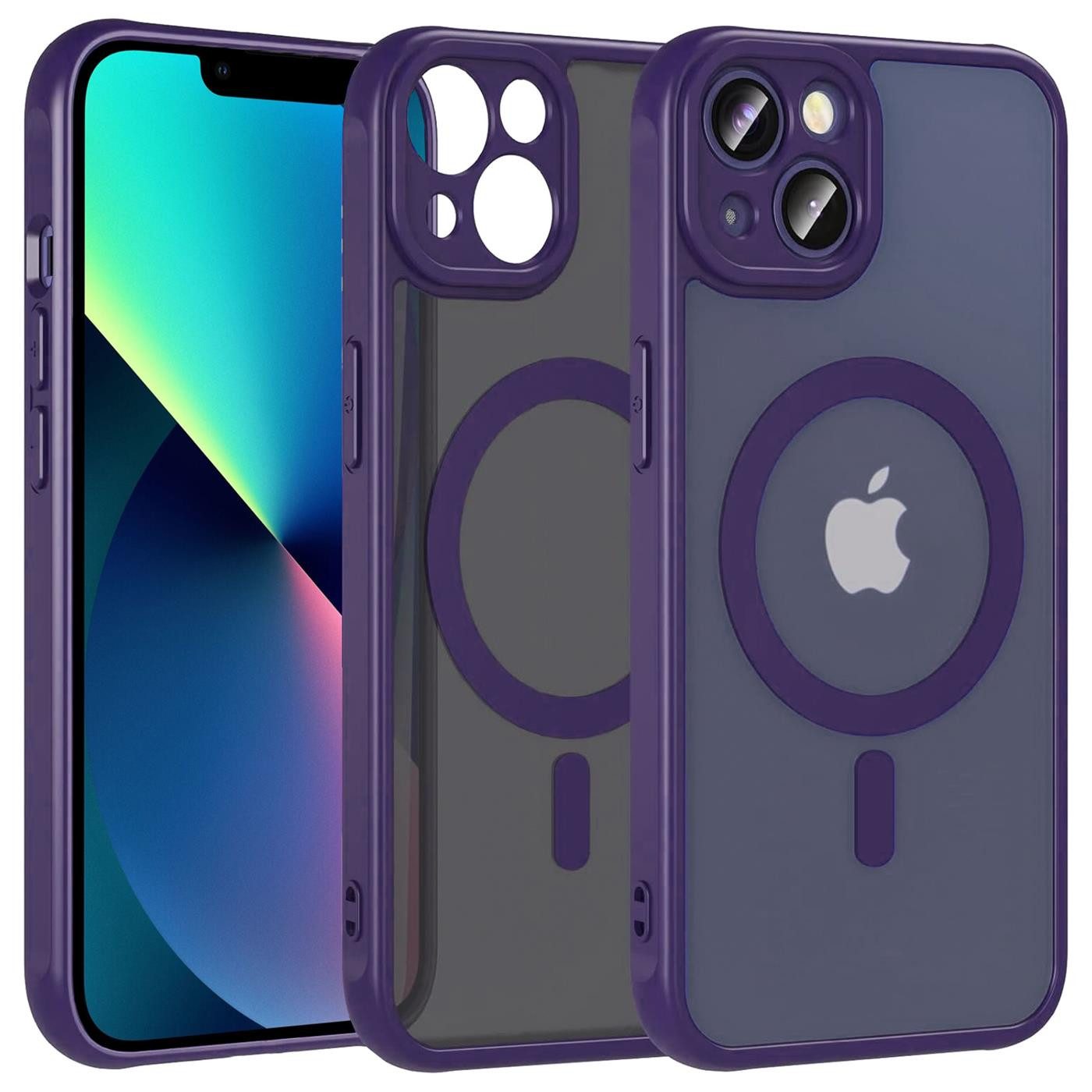 CoolGadget Handyhülle Magnet-Hülle für iPhone 13 Schutzhülle magnetisch 6,1 Zoll, Hülle Matt Stoßfest kompatibel mit Magsafe Zubehör Kameraschutz Case