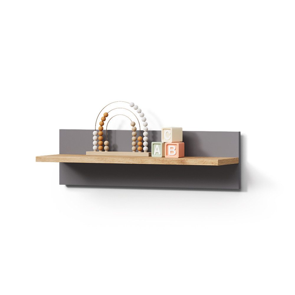 Livinity® Wandregal Mailo, Grau/Artisan/Artisan, 70 x 20 cm, 1-tlg.