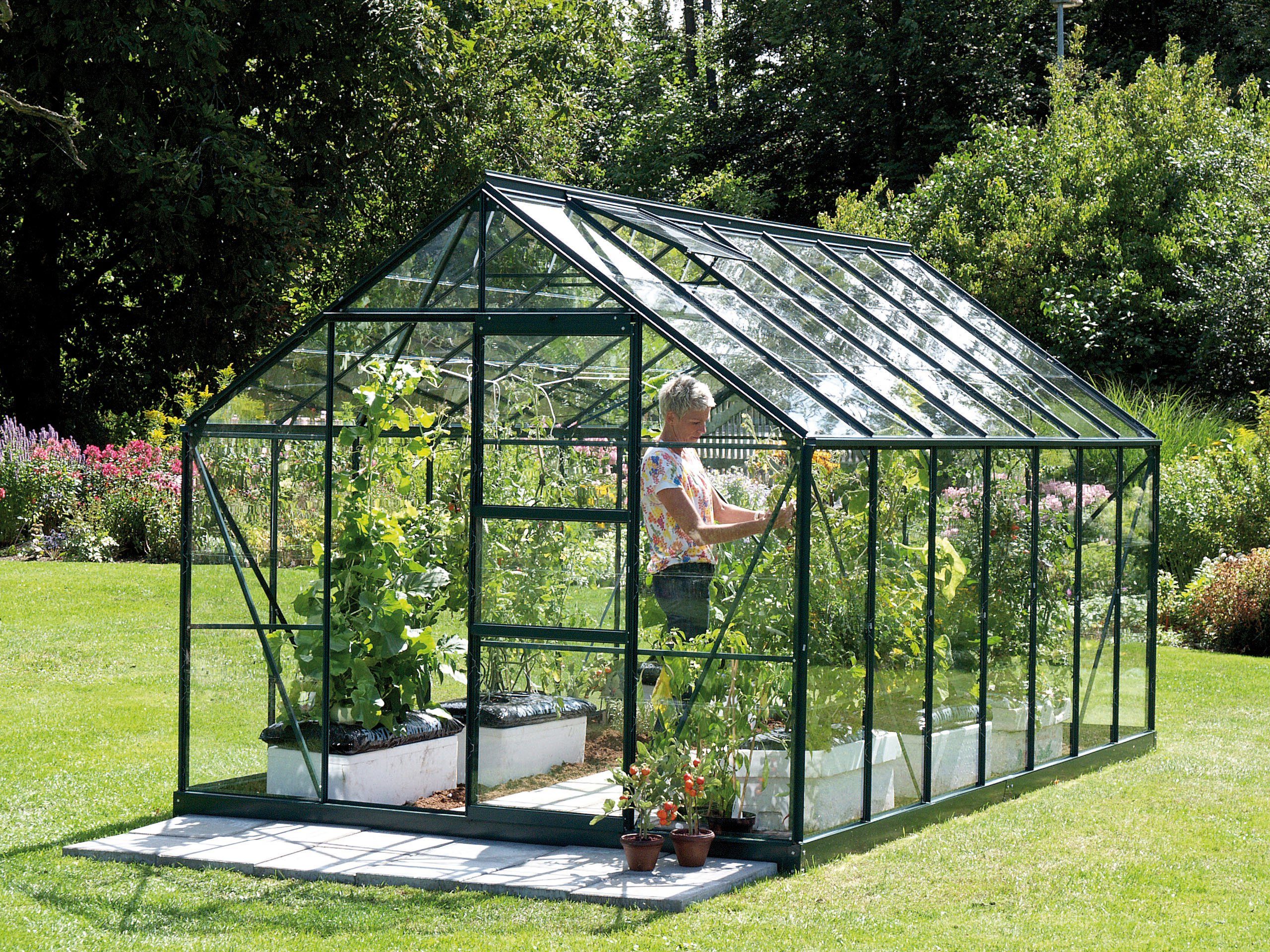 Vitavia Gewächshaus Merkur 11500, BxTxH: 254 x 441 x 230 cm, 3 mm Wandstärke grün