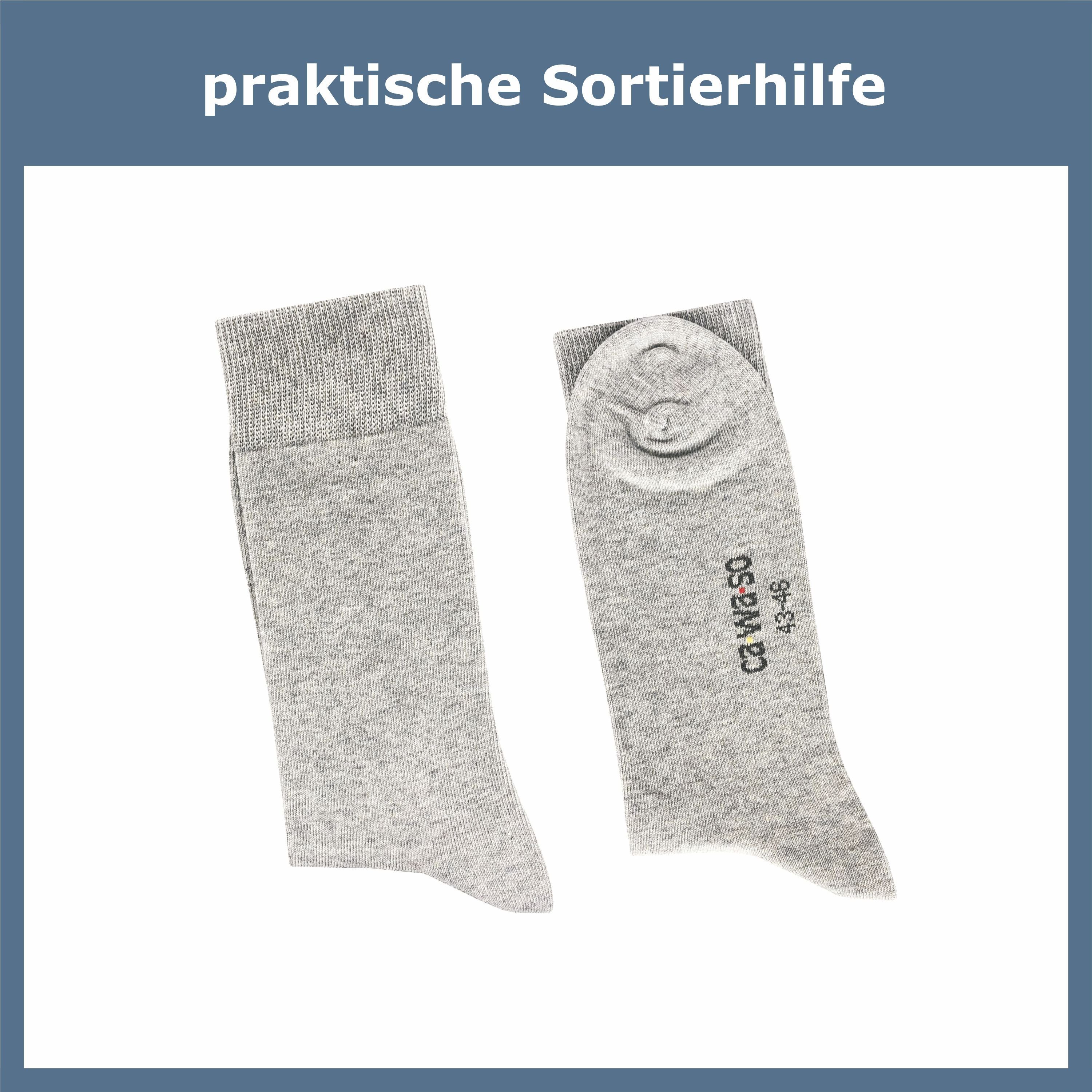 ca·wa·so aus schwarz, bunt, doppelt weich Baumwolle grau, Damen weiteren für in (10 hellgrau blau Socken Herren Paar) gekämmter - - bequem Socken & & Farben und