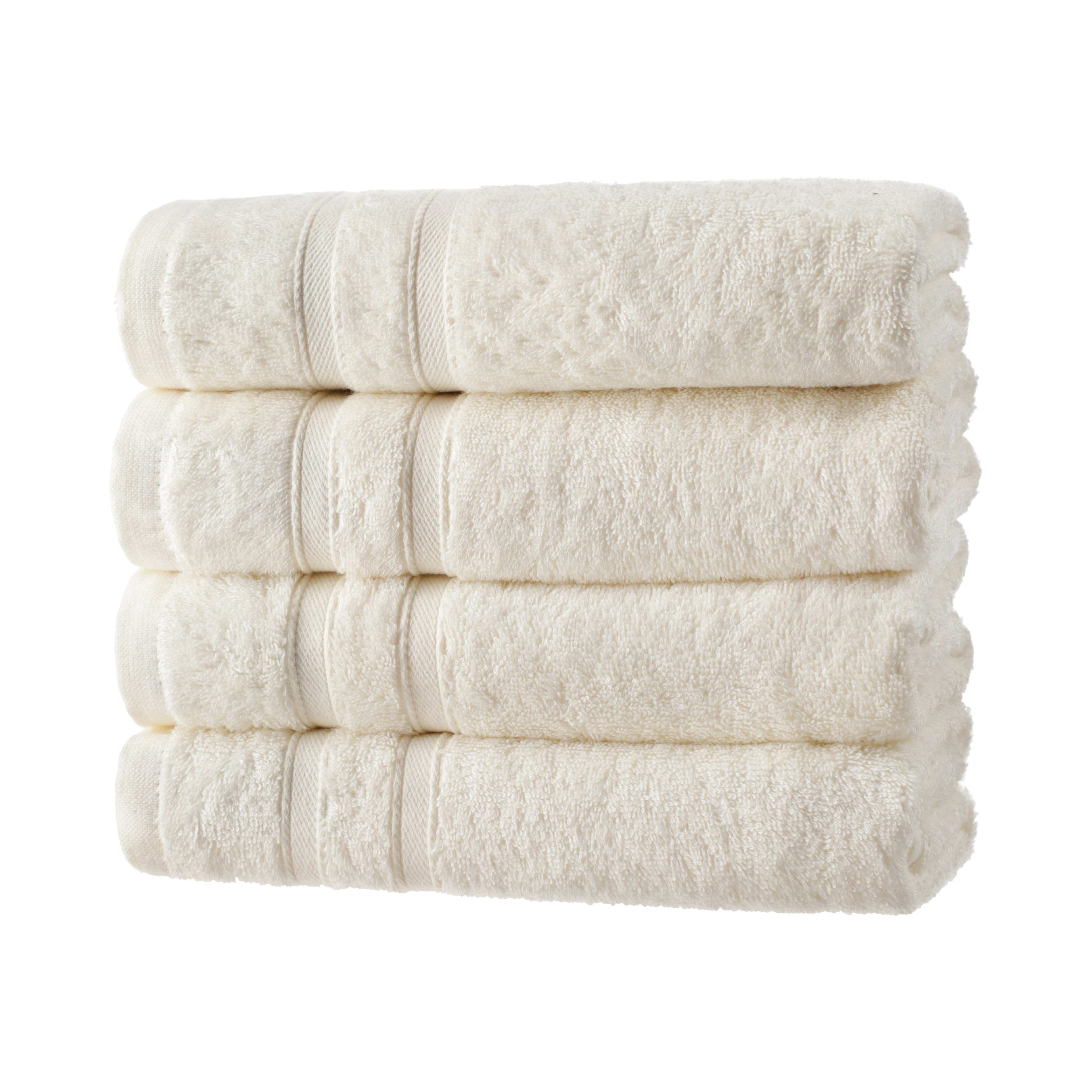 Hometex Premium Textiles Handtuch in nachhaltiger Premium Qualität 450 g/m², 4er Handtücher, Kuschelig weich und sehr saugfähig, Extra flauschige Hotel-Qualität