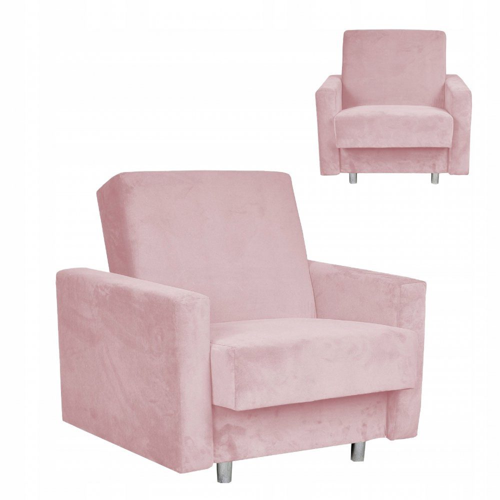 Family Meble Sessel Family Meble Alicja Schlafsessel mit Bettkasten puderrosa 97x95x93 cm