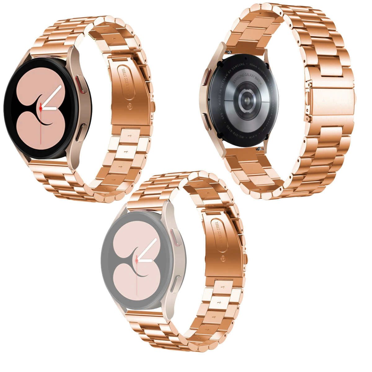 Wigento Smartwatch-Armband Für Samsung Galaxy Watch FE 6 5 4 Normal Pro Classic Stahl Armband