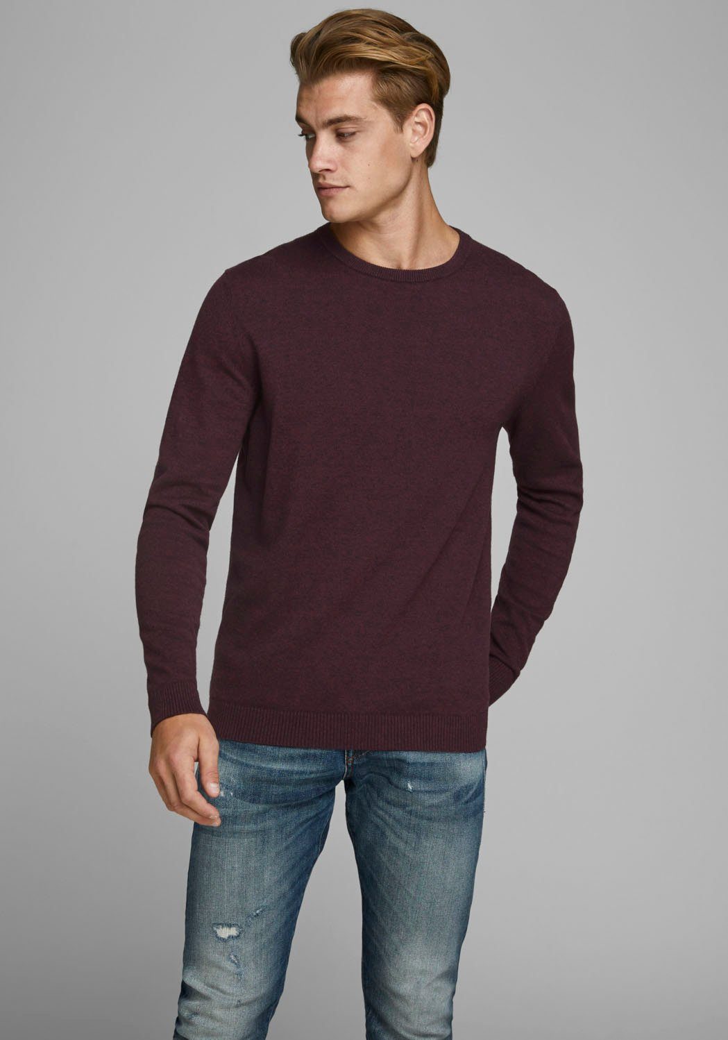 Jack & Jones Rundhalspullover BASIC KNIT CREW NECK