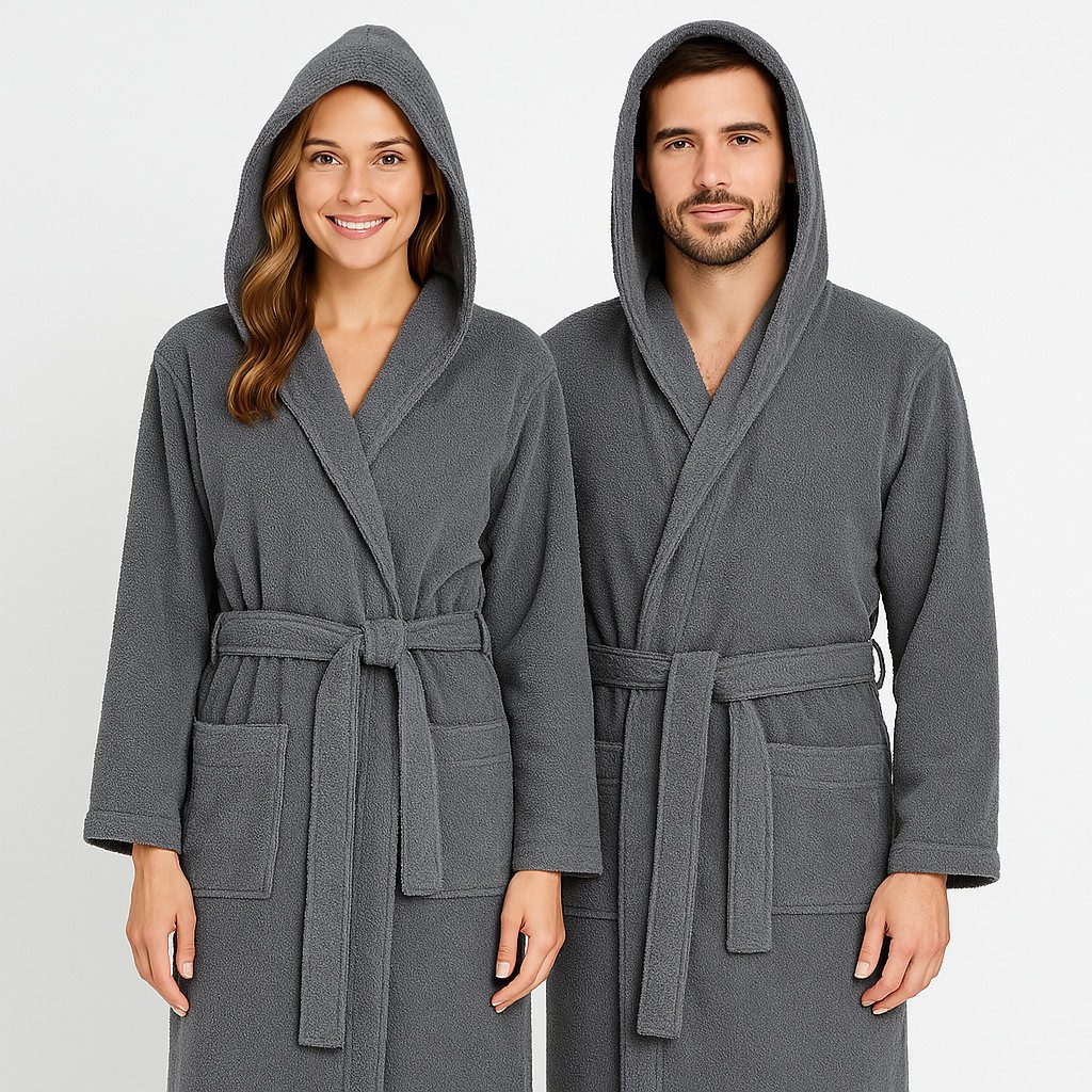 Veluna Home Unisex-Bademantel lang mit Kapuze, günstig online kaufen