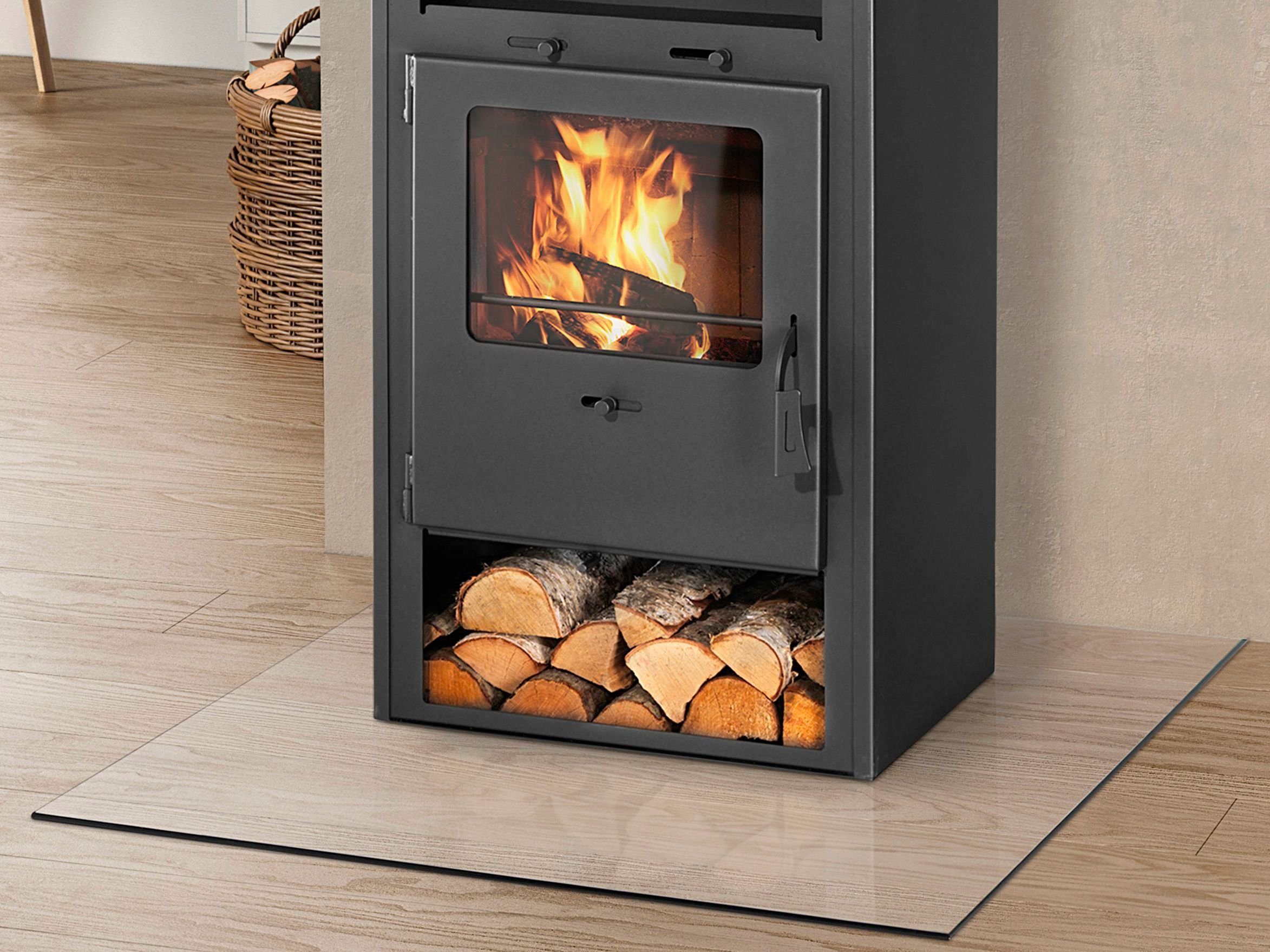 Hanseatic Bodenschutzplatte für Kaminöfen Heathus Quadrat 110 Glas, Quadratisch, 110 x 110 cm, zum Funkenschutz