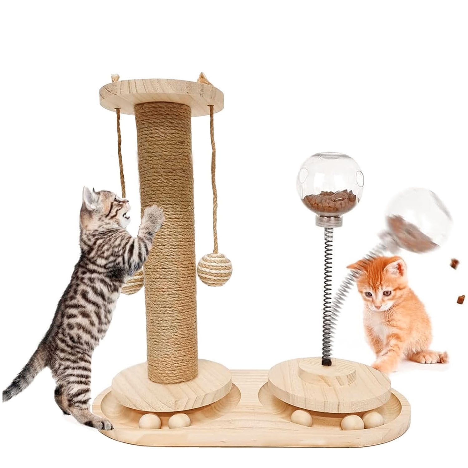 HEYHIPPO Kratzbaum 4-in-1 Katzenkratzspielzeug aus Holz günstig online kaufen