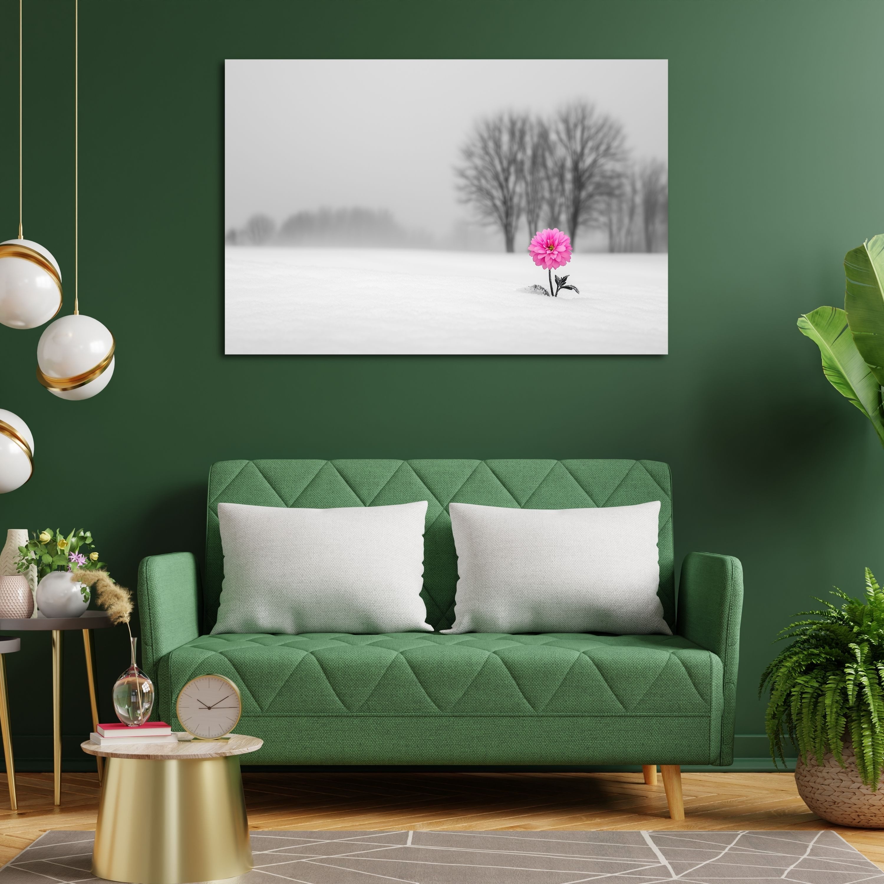 DARO Design Leinwandbild Modern Abstrakt Wandbilder XXL Wandbild Wand Deko Leinwand Bilder, (rosa Blume - Bild groß Wohnzimmer Schlafzimmer Küche Esszimmer Einteilig Querformat Fotodruck Leinwände Wanddeko Abstrakte Kunst Boho), 30x20cm