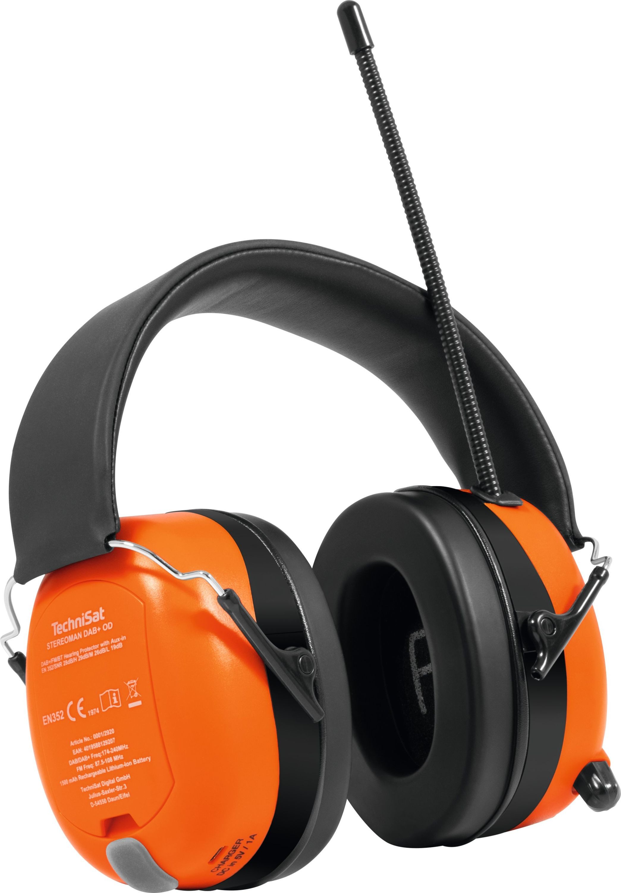 TechniSat STEREOMAN DAB+ OD Over-Ear-Kopfhörer (A2DP Bluetooth, Bluetooth, HSP Bluetooth, AVRCP Bluetooth, HFP Bluetooth, DAB+/UKW Radio, Bluetooth, IPX4 Spritzwasserschutz, Mikrofon, Display)