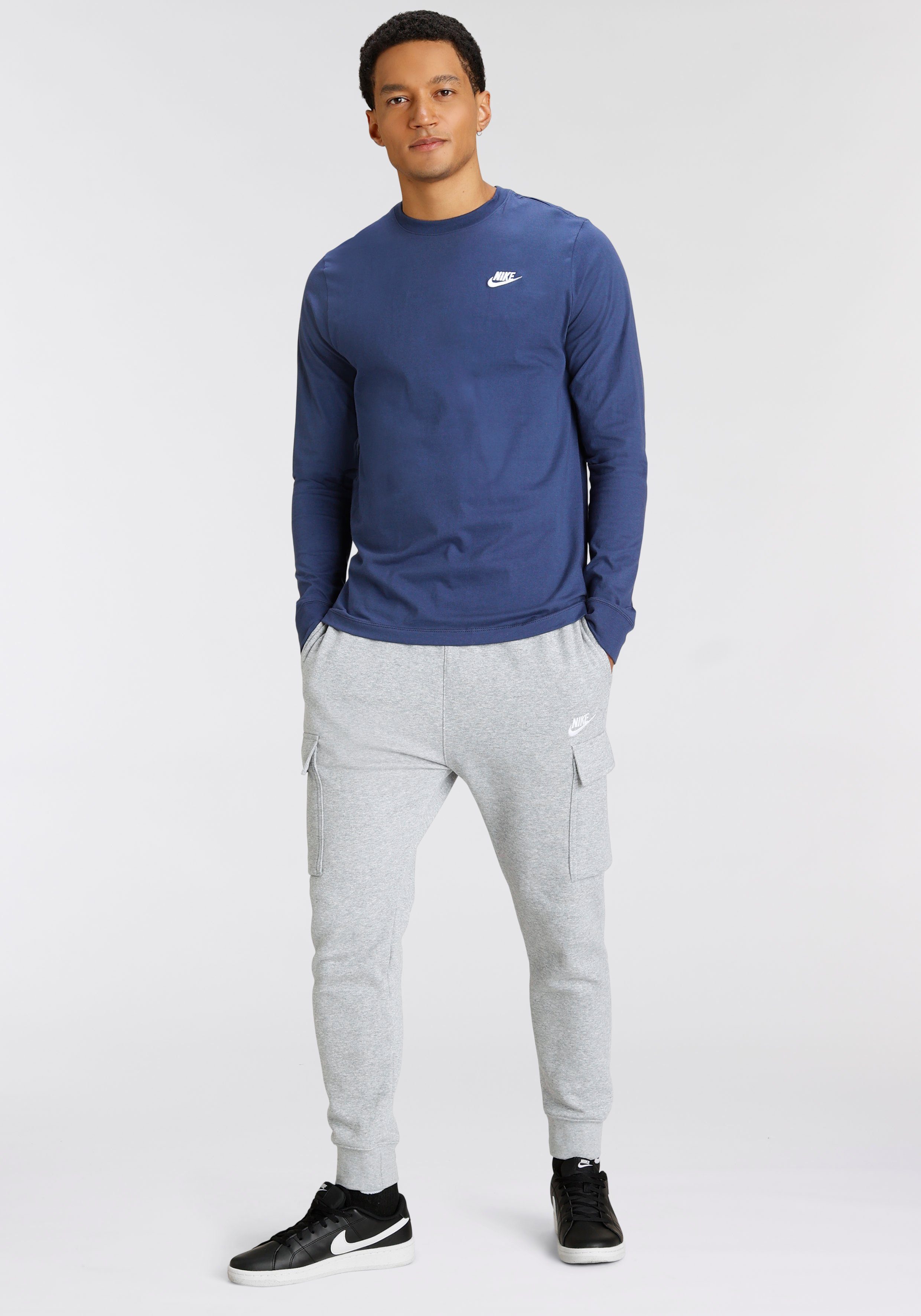 Nike MIDNIGHT Langarmshirt Sportswear T-SHIRT NAVY/WHITE LONG-SLEEVE MEN'S