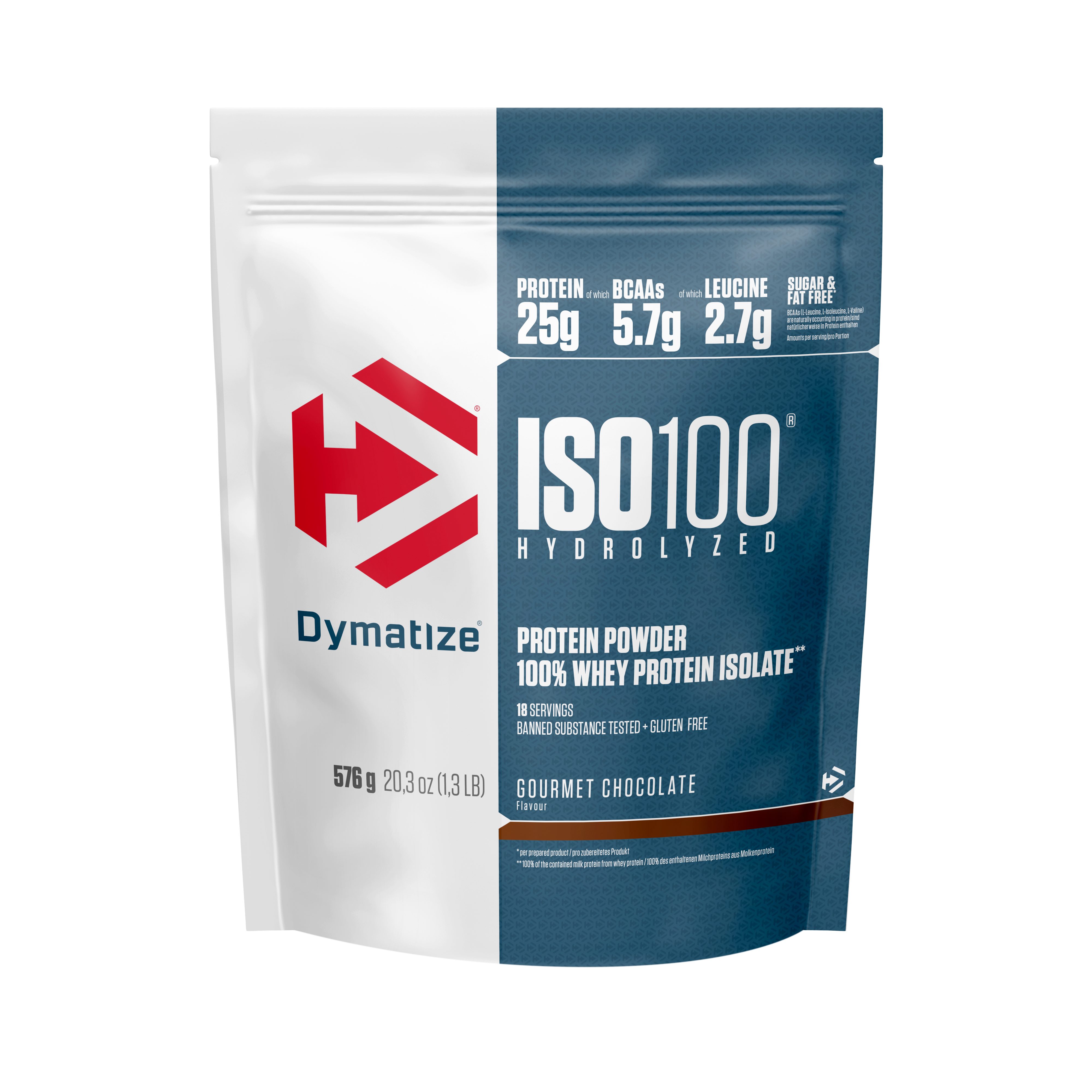 Dymatize Whey Protein Shake ISO 100 Hydrolyzed Gourmet Chocolate 576 g Pulver, 576 g