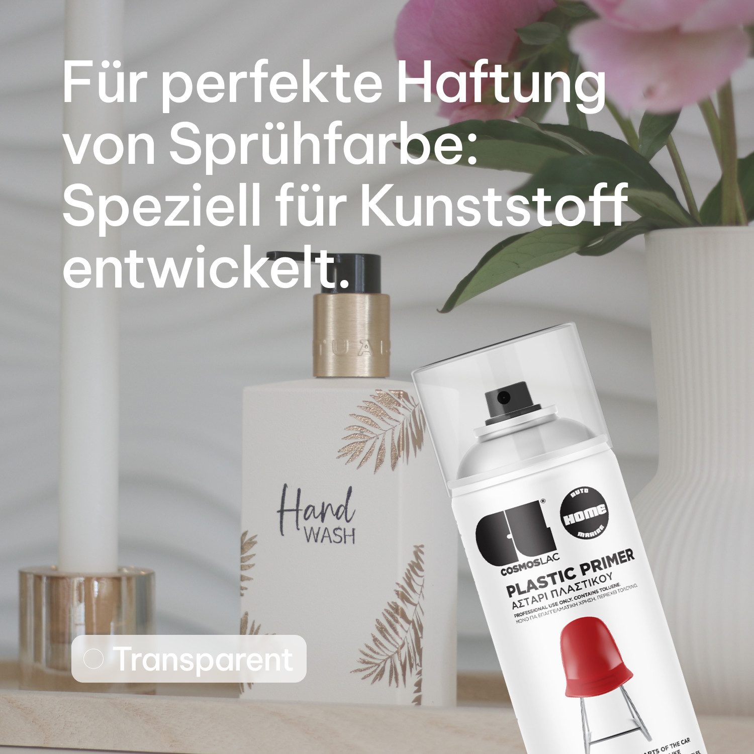 COSMOS LAC Sprühflasche Grundierung Spray - Kunststoff Spezial Haftgrund Spray für Plastik – Bild 2 von 5