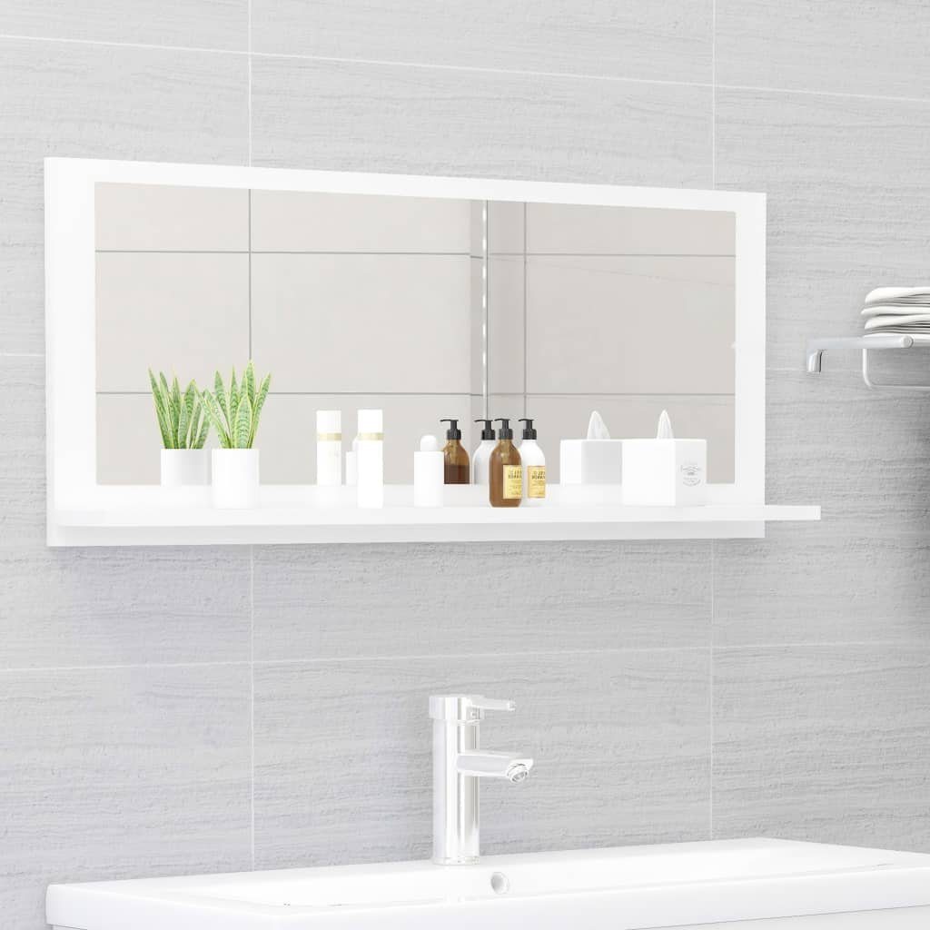 vidaXL Badezimmerspiegelschrank Badspiegel Hochglanz-Weiß 90x10,5x37 cm Holzwerkstoff (1-St)
