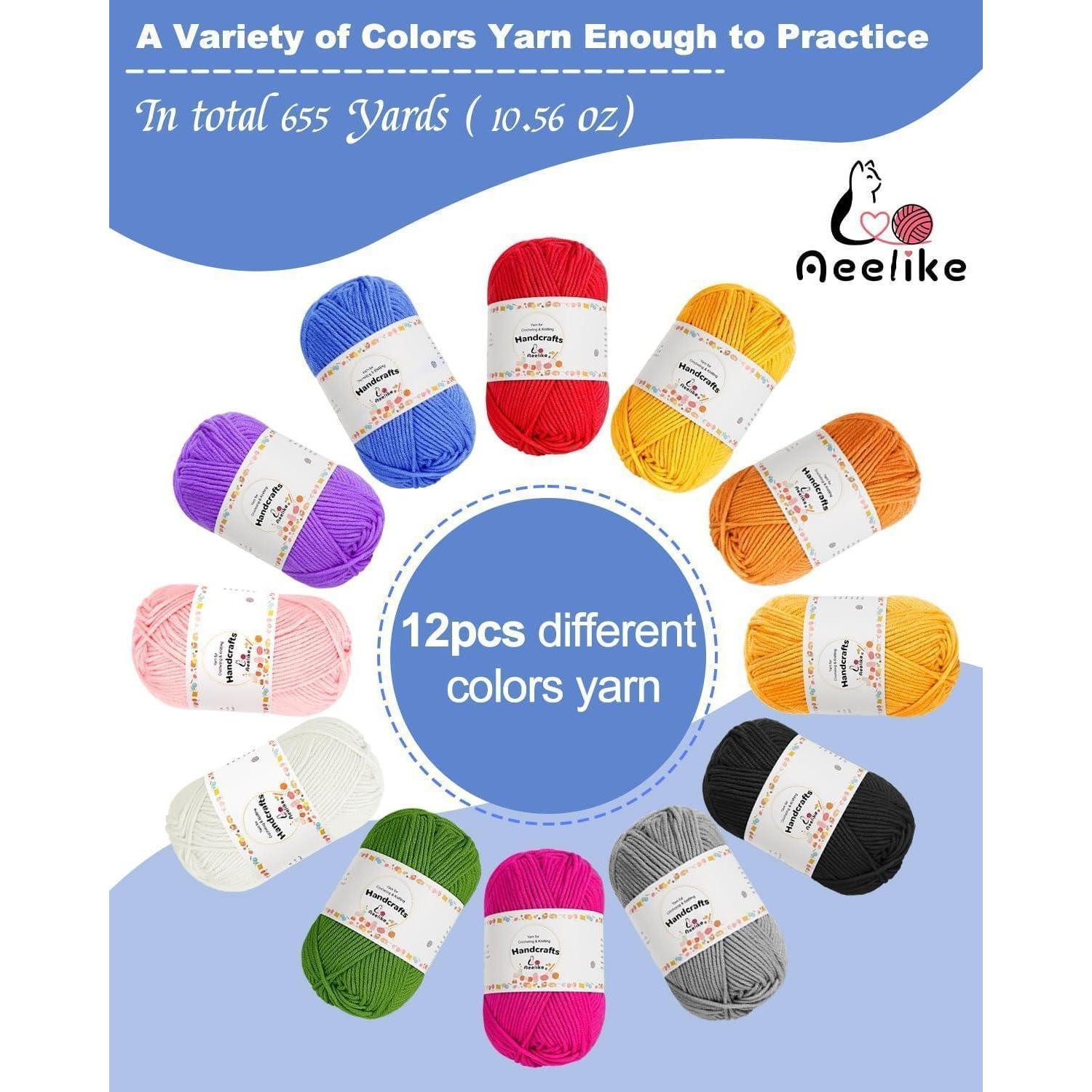 LuxusKollektion Häkelnadeln Häkelset Anfänger 23 Häkelnadeln 600m Garn Anleitung Tasche Pink