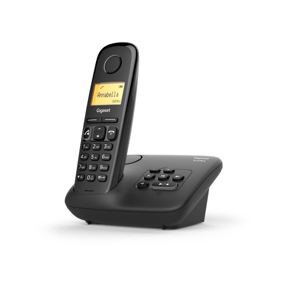 Gigaset A270A Schwarz Schnurloses Telefon Schnurloses DECT-Telefon