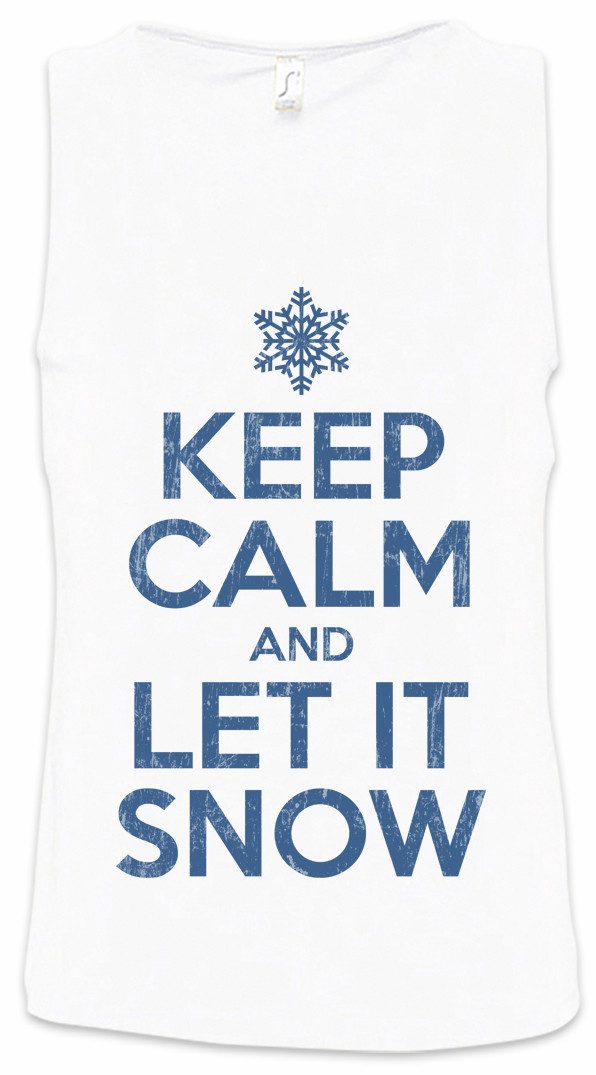 Urban Backwoods Tanktop Keep Calm And Let It Snow Ärmelloses T-Shirt White Cristmas X-Mas Weihnachten Schnee Weiße Weihnacht