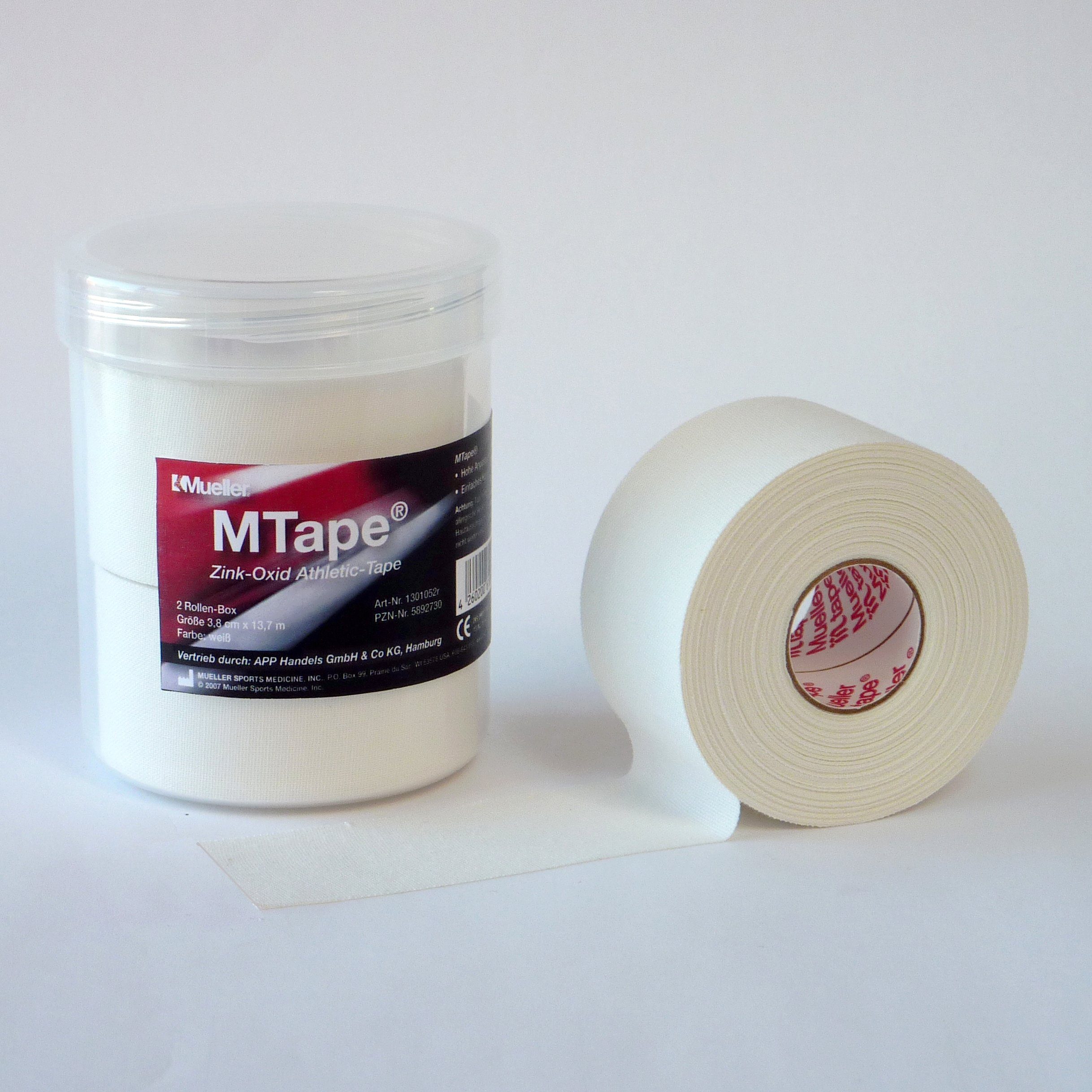 Mueller Sports Medicine Kinesiologie-Tape M TAPE weiß (2-St) Sporttape, 3 Größen