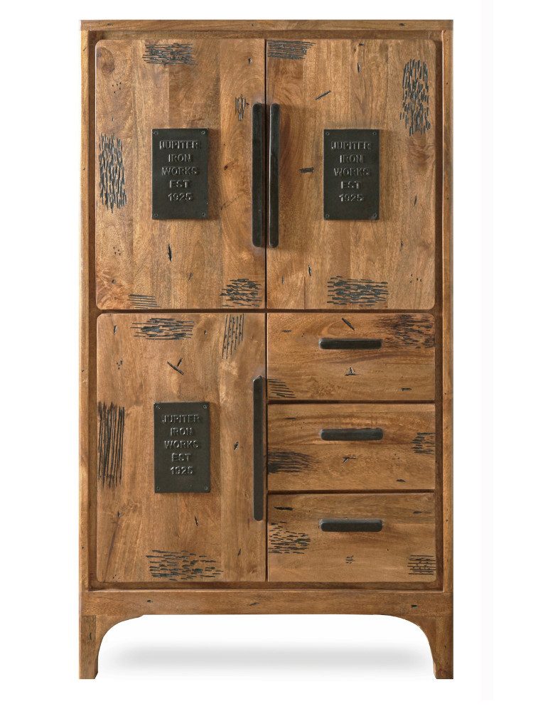 WOLF MÖBEL Sideboard (90 x 40 x 160), VIENNA Highboard mit 3 Türen & 3 Schubladen