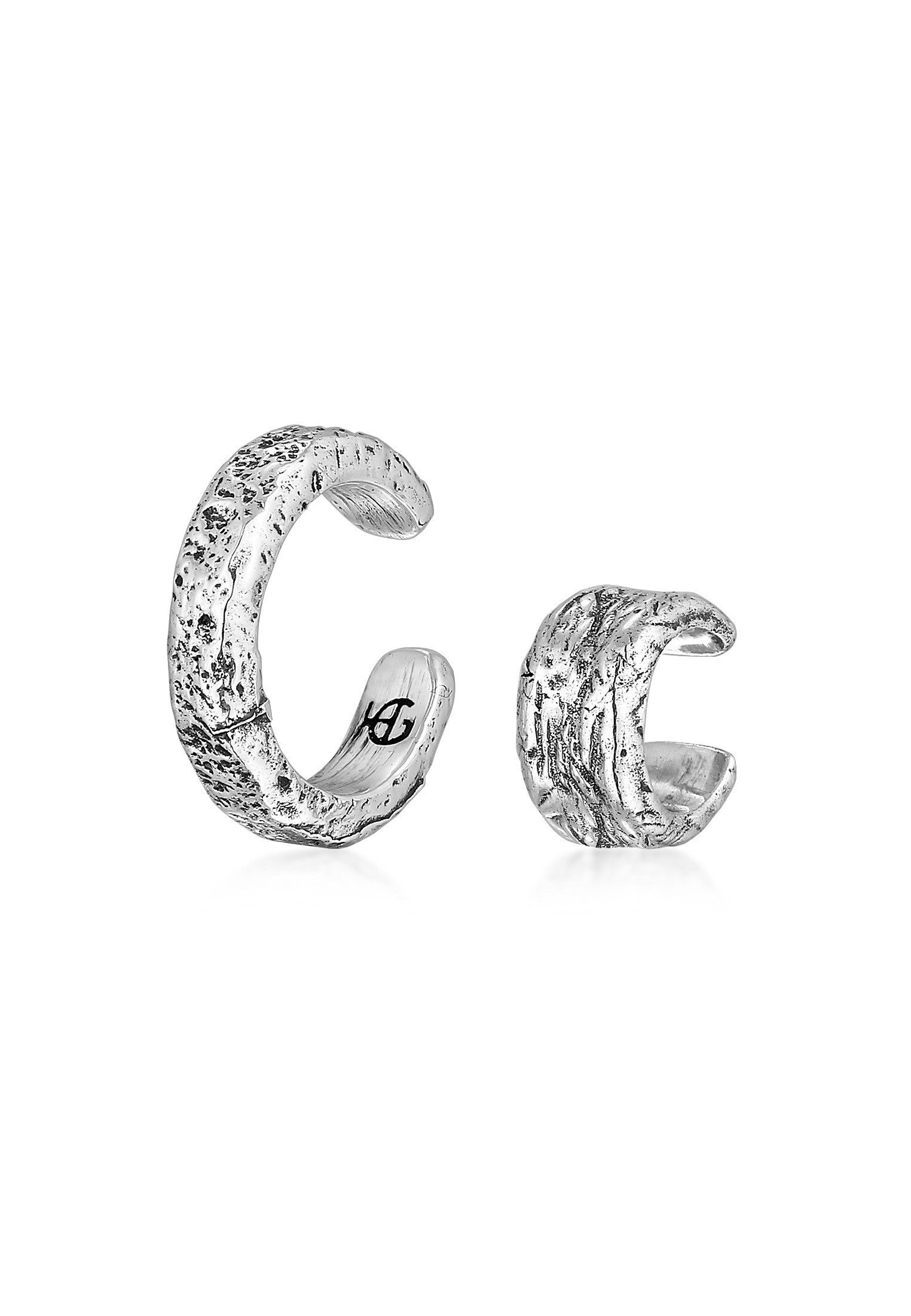 HAZE & GLORY Ohrklemme Earcuff Strukturiert 2er Set 925 Silber